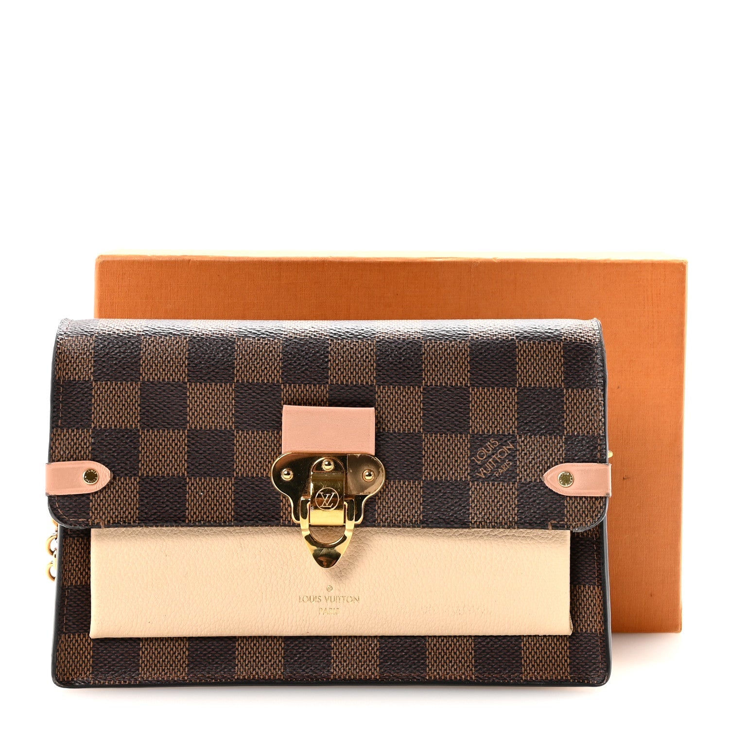 Damier Ebene Vavin Chain Wallet Creme