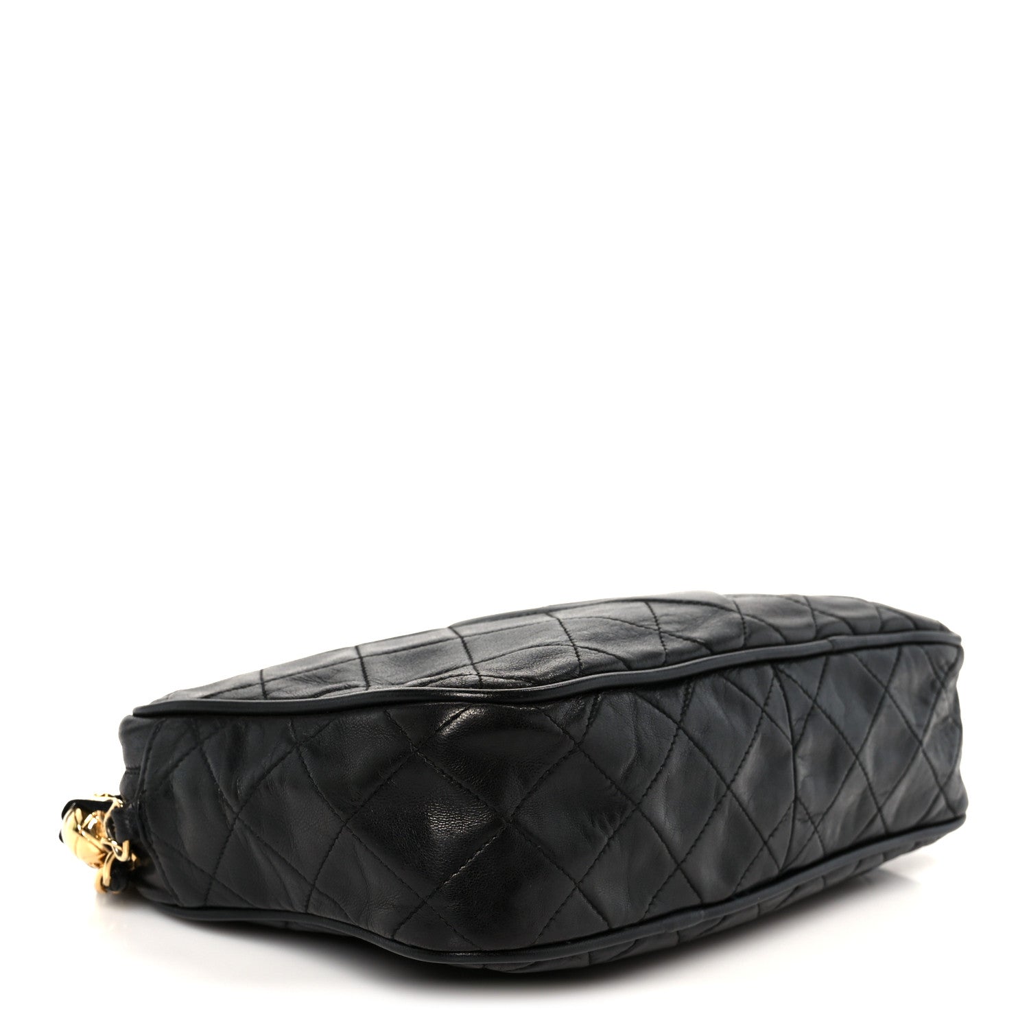 Lambskin Quilted Small Diamond CC Camera Case Black
