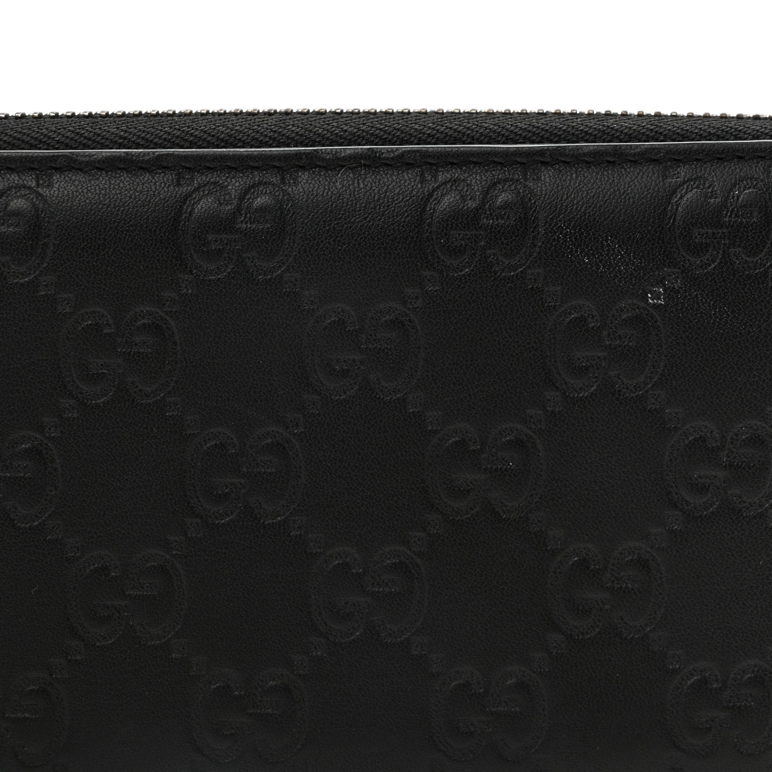Guccissima Signature Zip Around Wallet Black