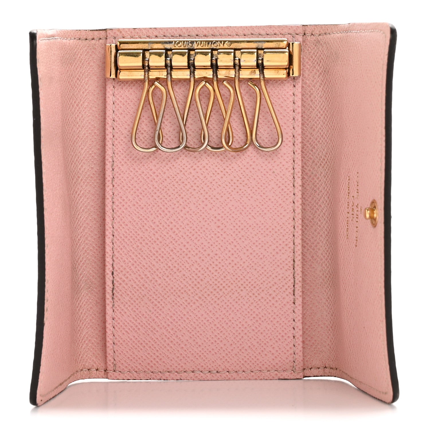 Damier Ebene Multicles 6 Key Holder Rose Ballerine