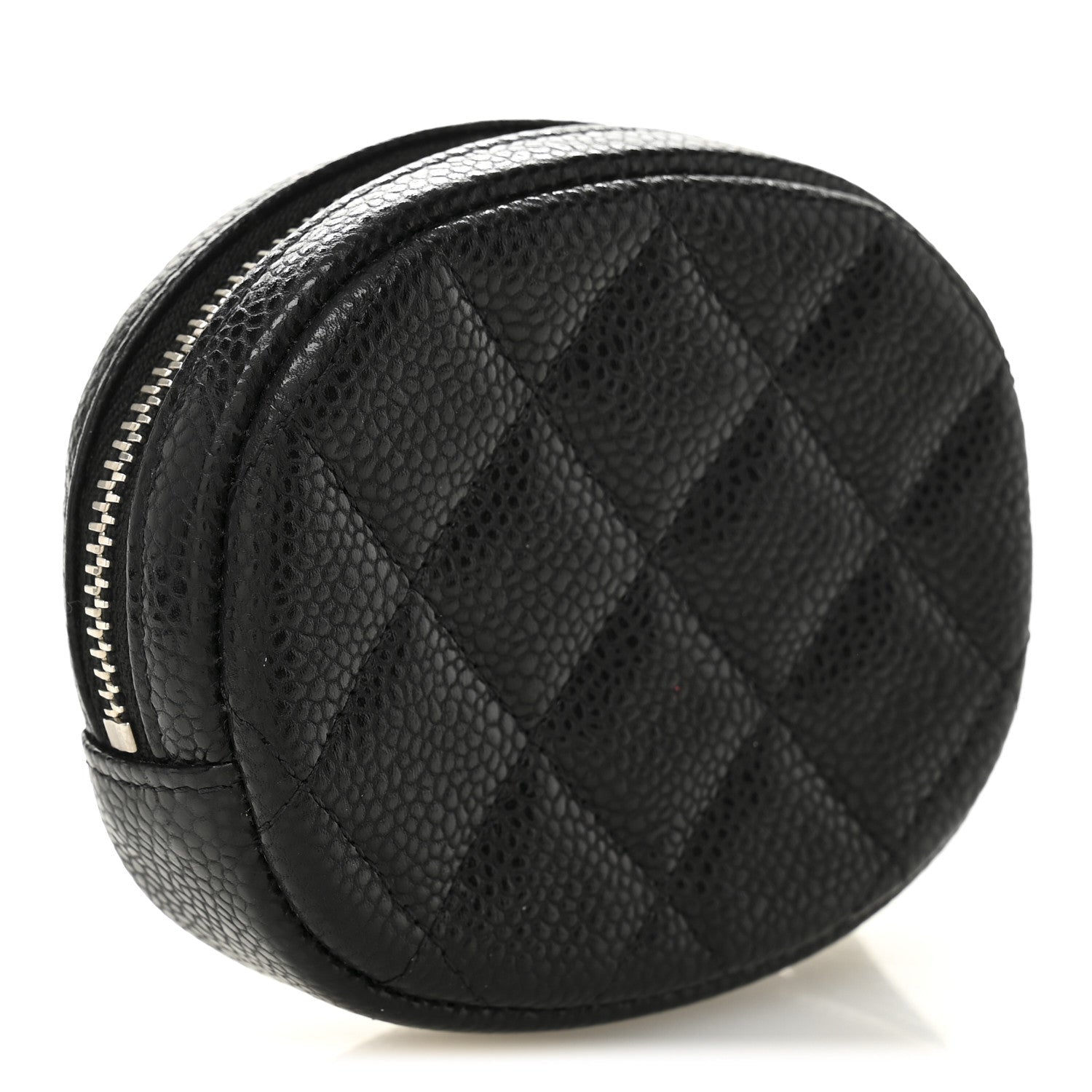 Caviar Quilted Zip Around Classic Coin Purse Black