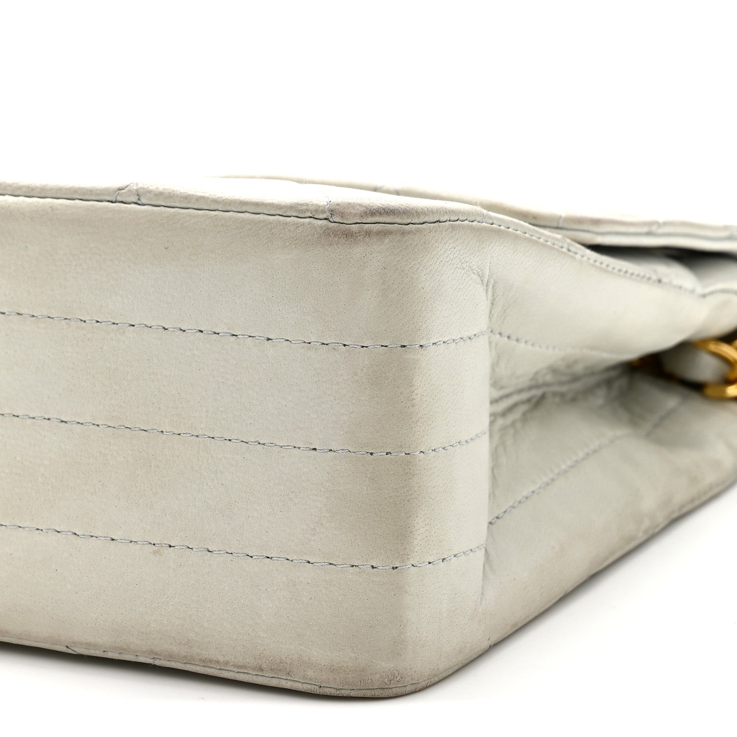 Lambskin Quilted Small Single Flap Light Blue