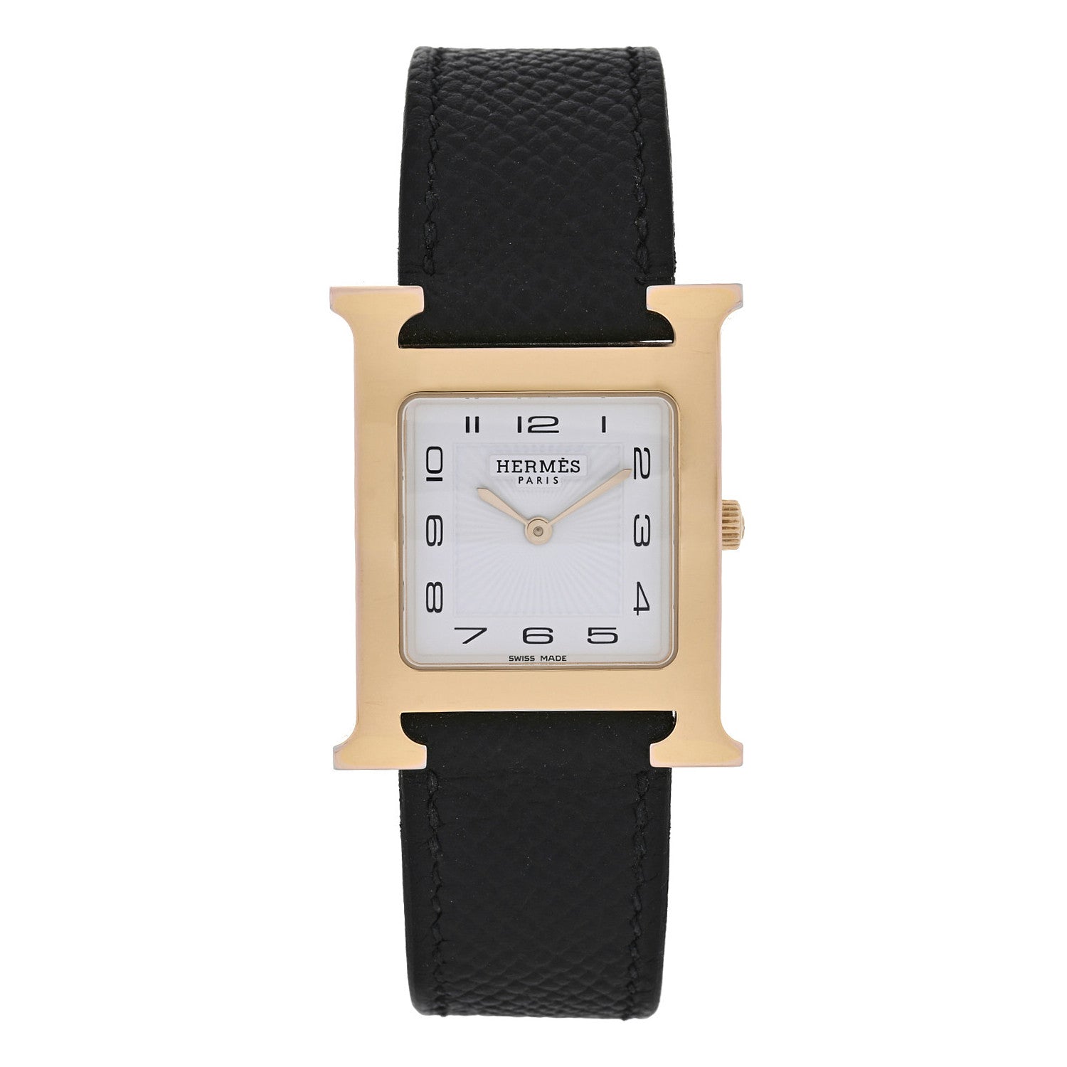 Stainless Steel Epsom 26mm Heure H Hour Quartz Watch Noir