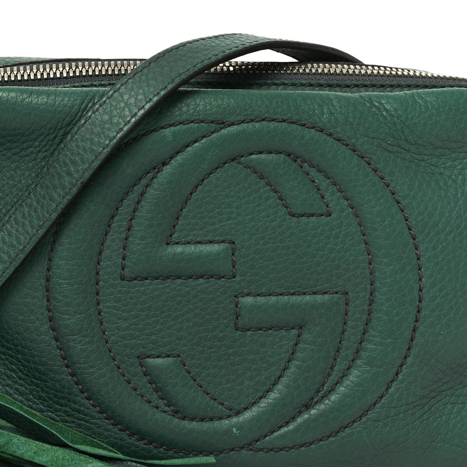 Pebbled Calfskin Small Soho Disco Bag Emerald Green