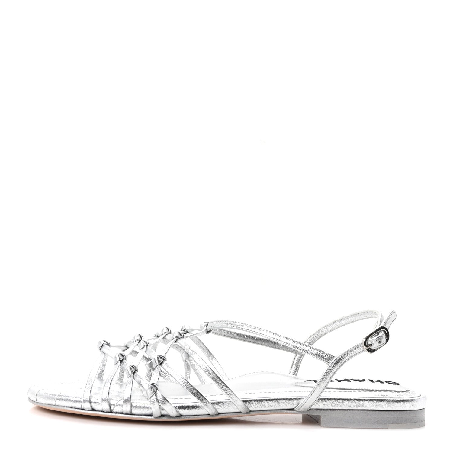Laminated Lambskin CC Sandals 36.5 Silver