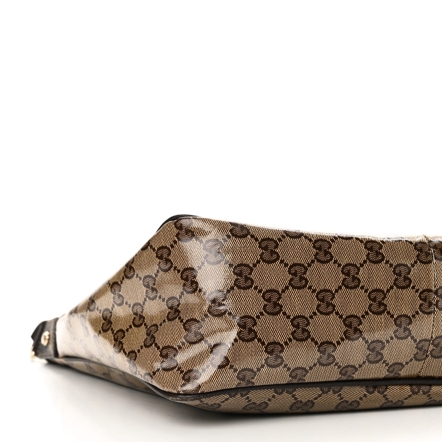 Crystal Monogram Medium Abbey Pocket Hobo Tote Dark Brown