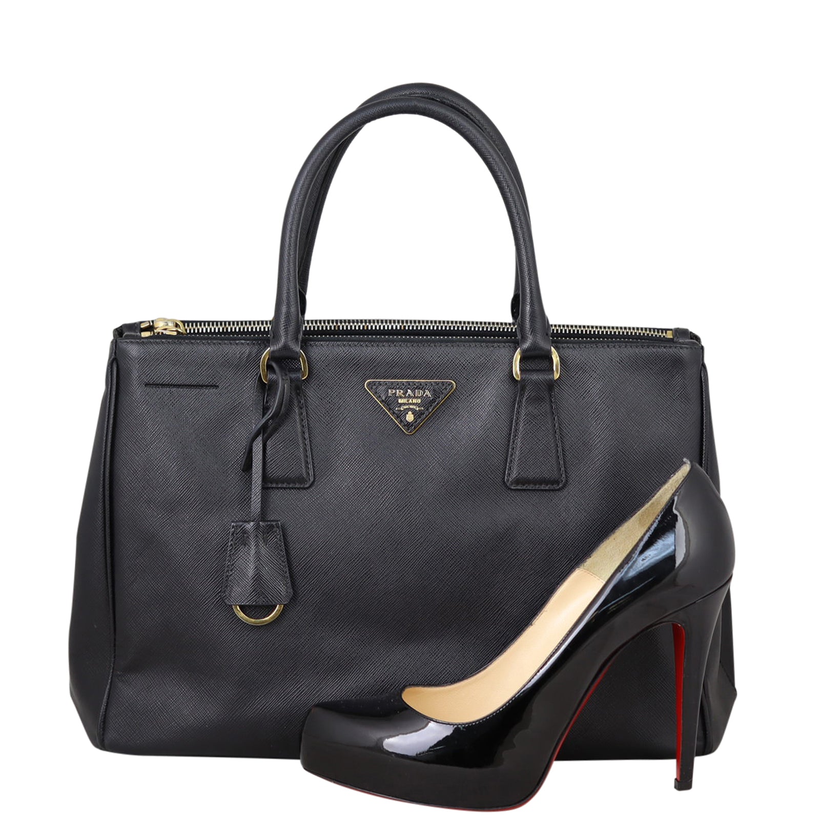 Prada Saffiano Lux Galleria Double Zip Tote Medium