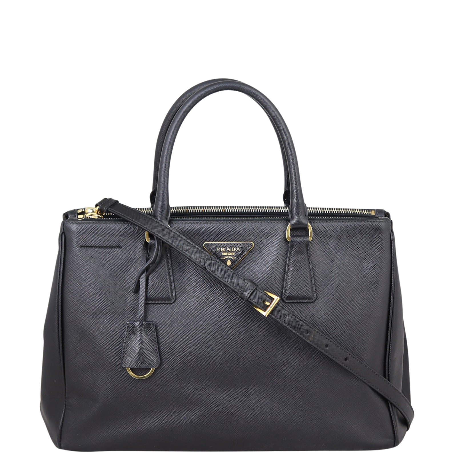 Prada Saffiano Lux Galleria Double Zip Tote Medium