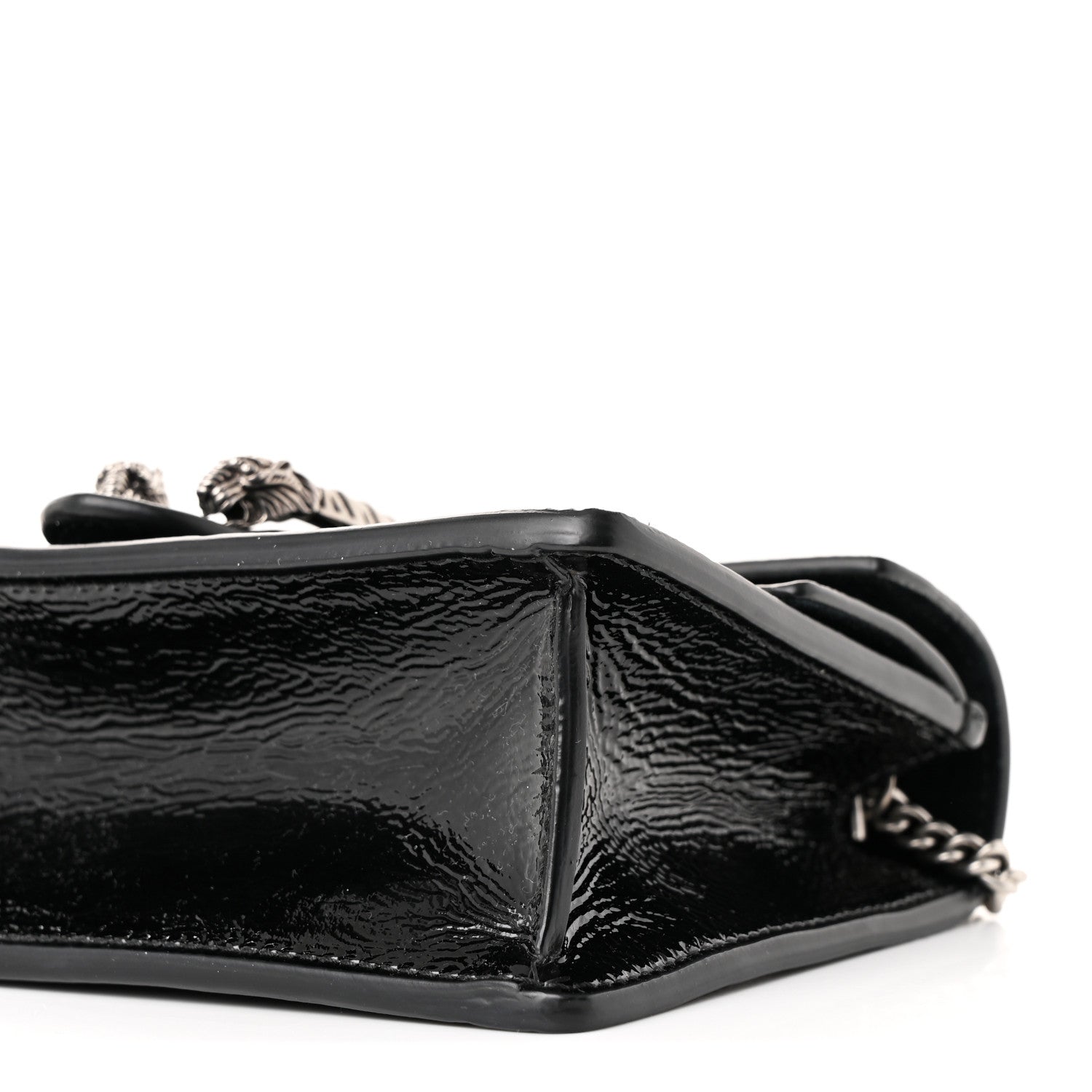 Crinkled Patent Super Mini Dionysus Shoulder Bag Black
