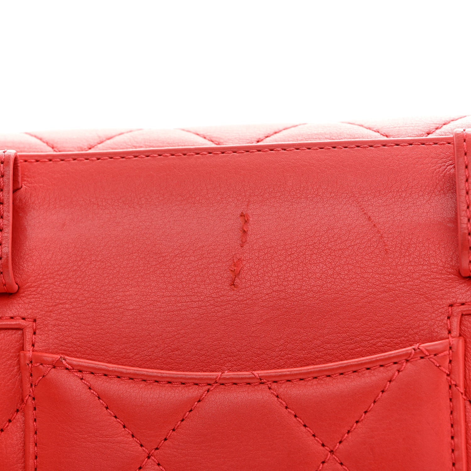 Calfskin Quilted Flap Waist Bag Red