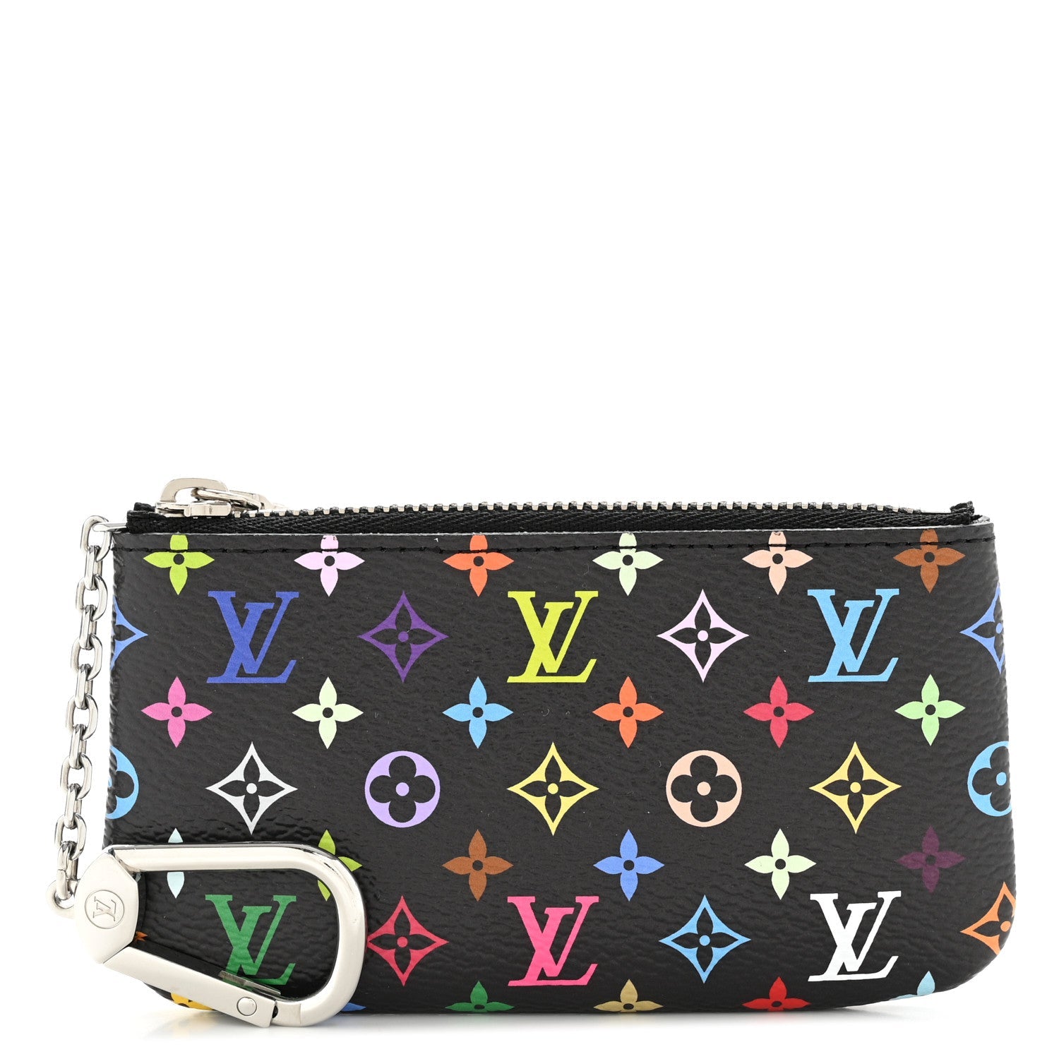 LV X TM Monogram Multicolor Key Pouch Black