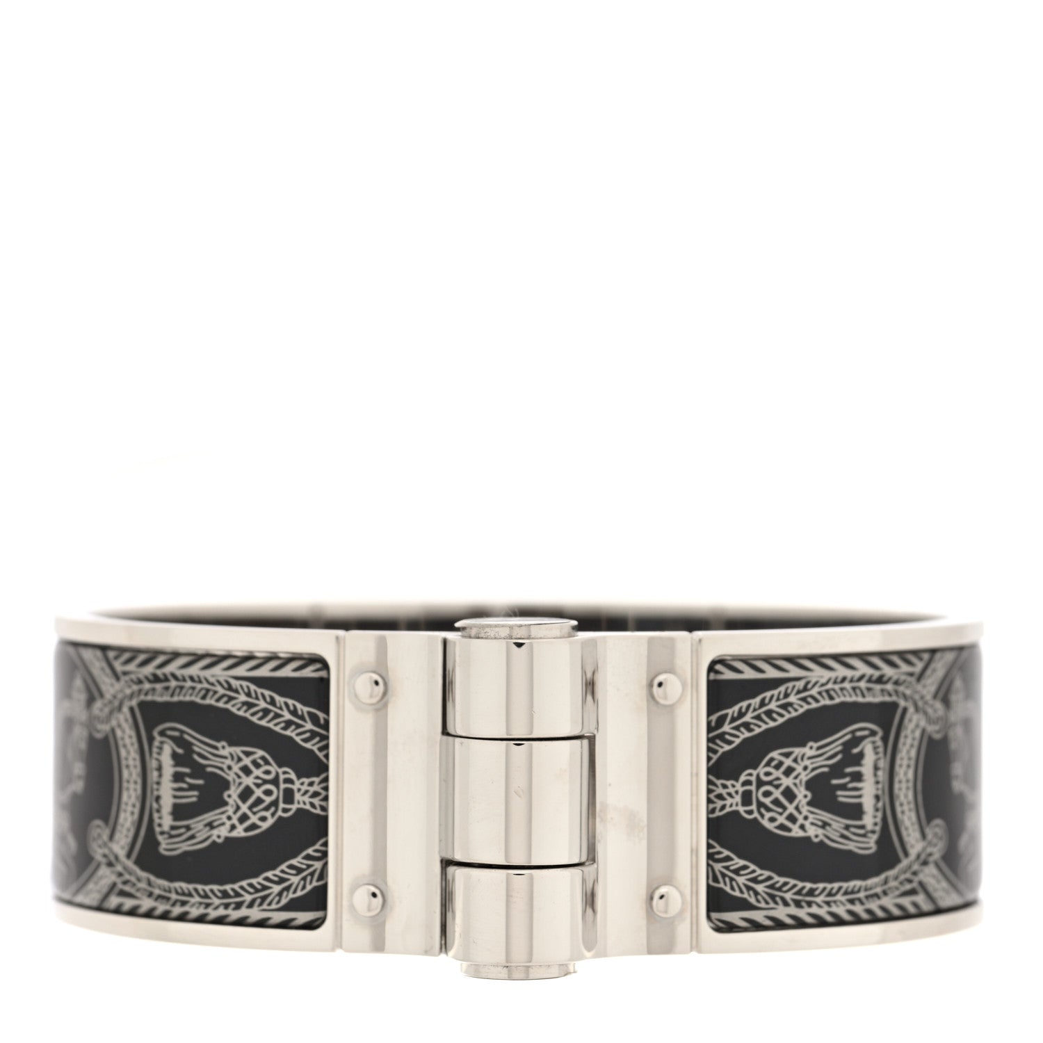 Enamel Printed Wide Charniere Grand Apparat Hinged Bracelet S
