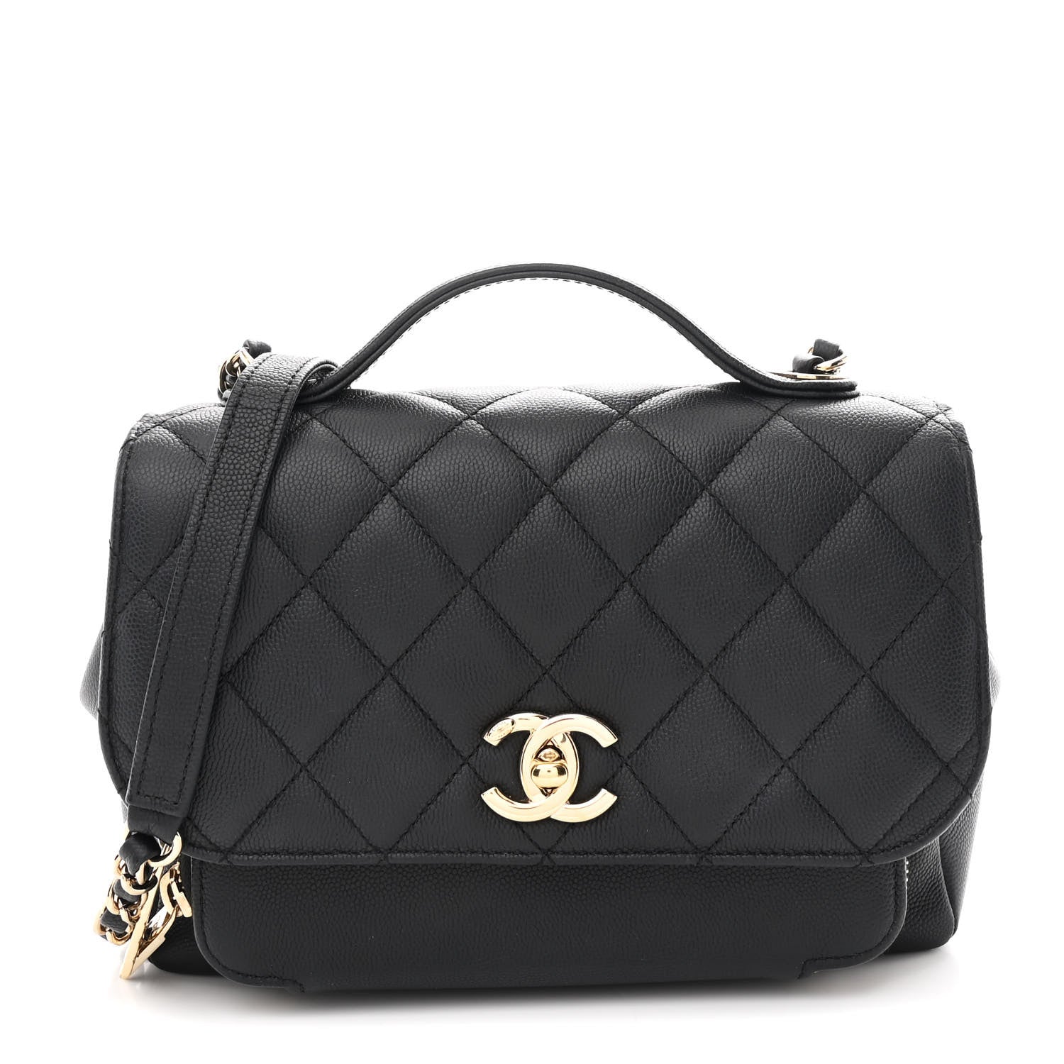 Caviar Quilted Medium Business Affinity Flap Black