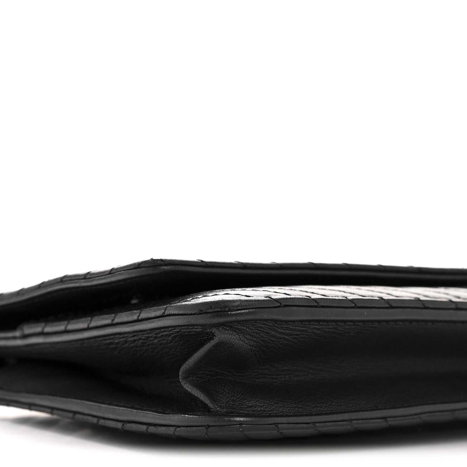 Lambskin Chevron Quilted Wallet On Chain WOC So Black