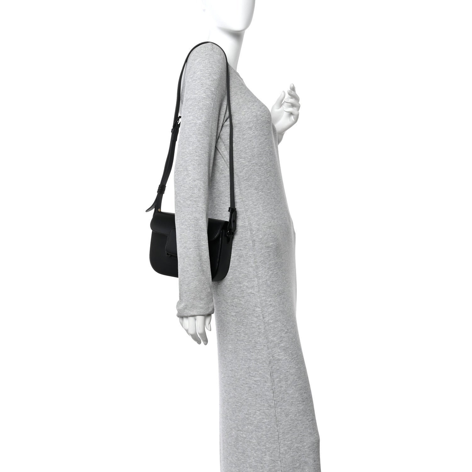 Azalea Calfskin Web Monochrome Small Horsebit 1955 Shoulder Bag Black