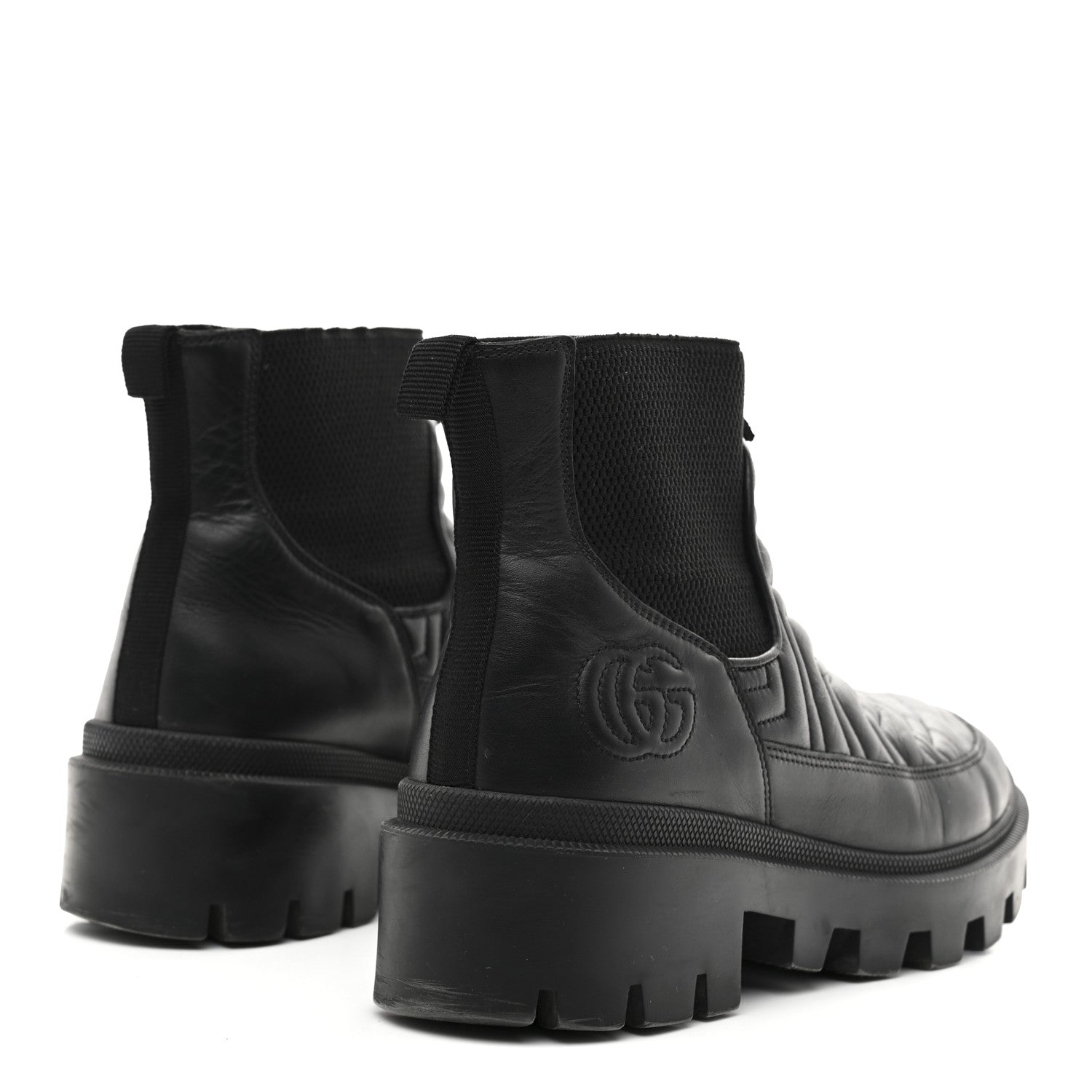 Calfskin Nappa Matelasse Frances Chelsea Boots 39 Black