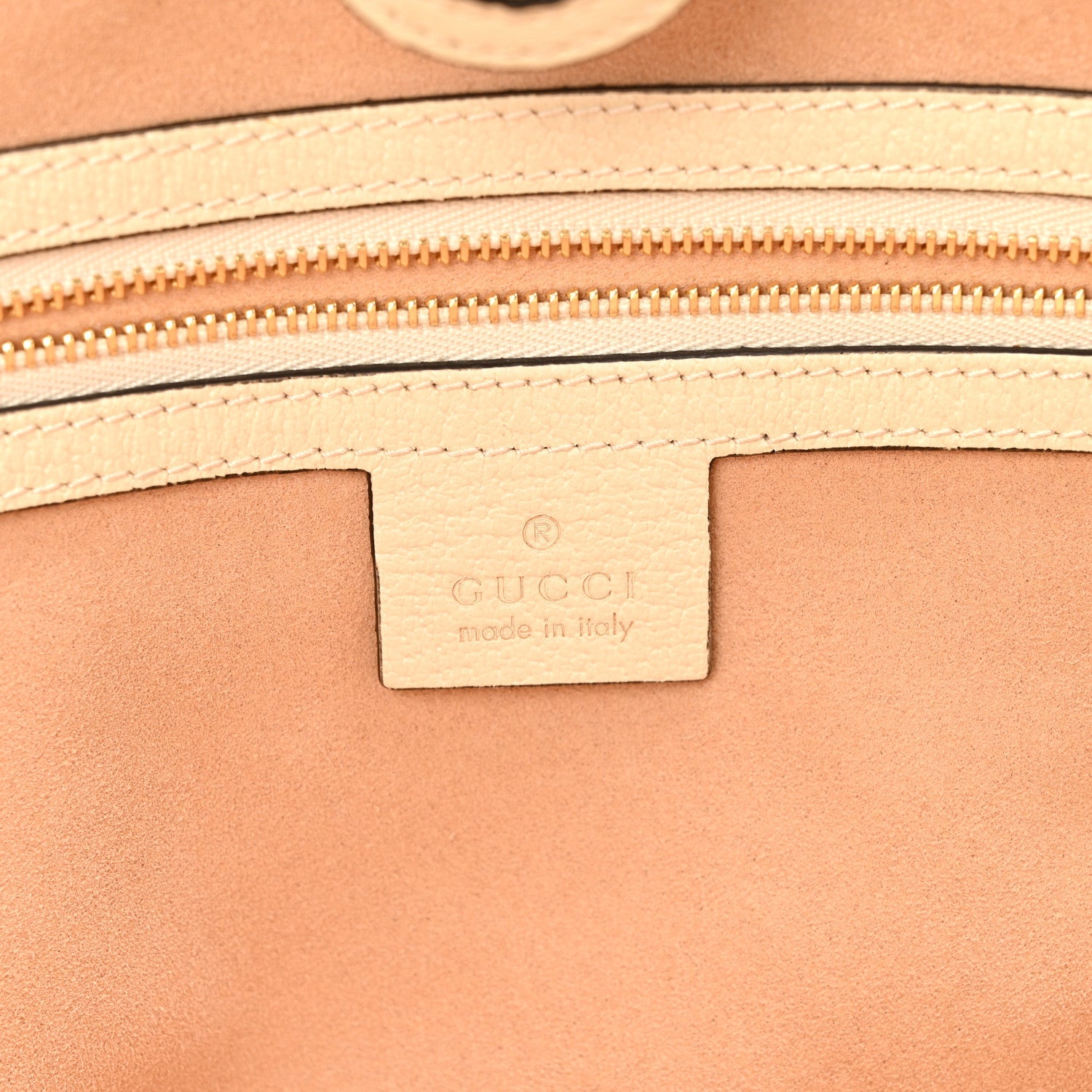 GG Supreme Monogram Textured Dollar Calfskin Web Medium Ophidia Shopping Tote Beige Ebony Mystic White