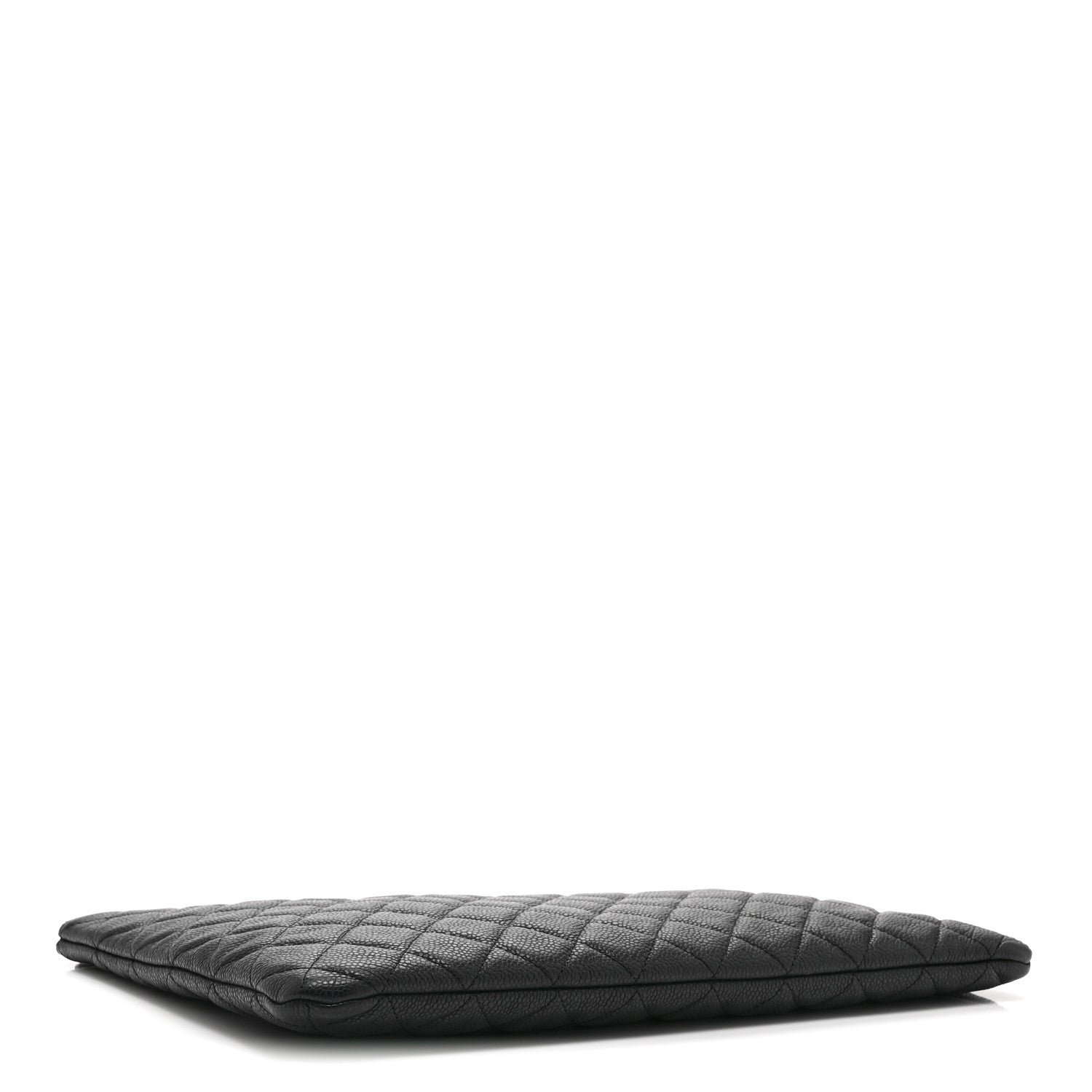 Caviar Quilted Large Cosmetic Case Black