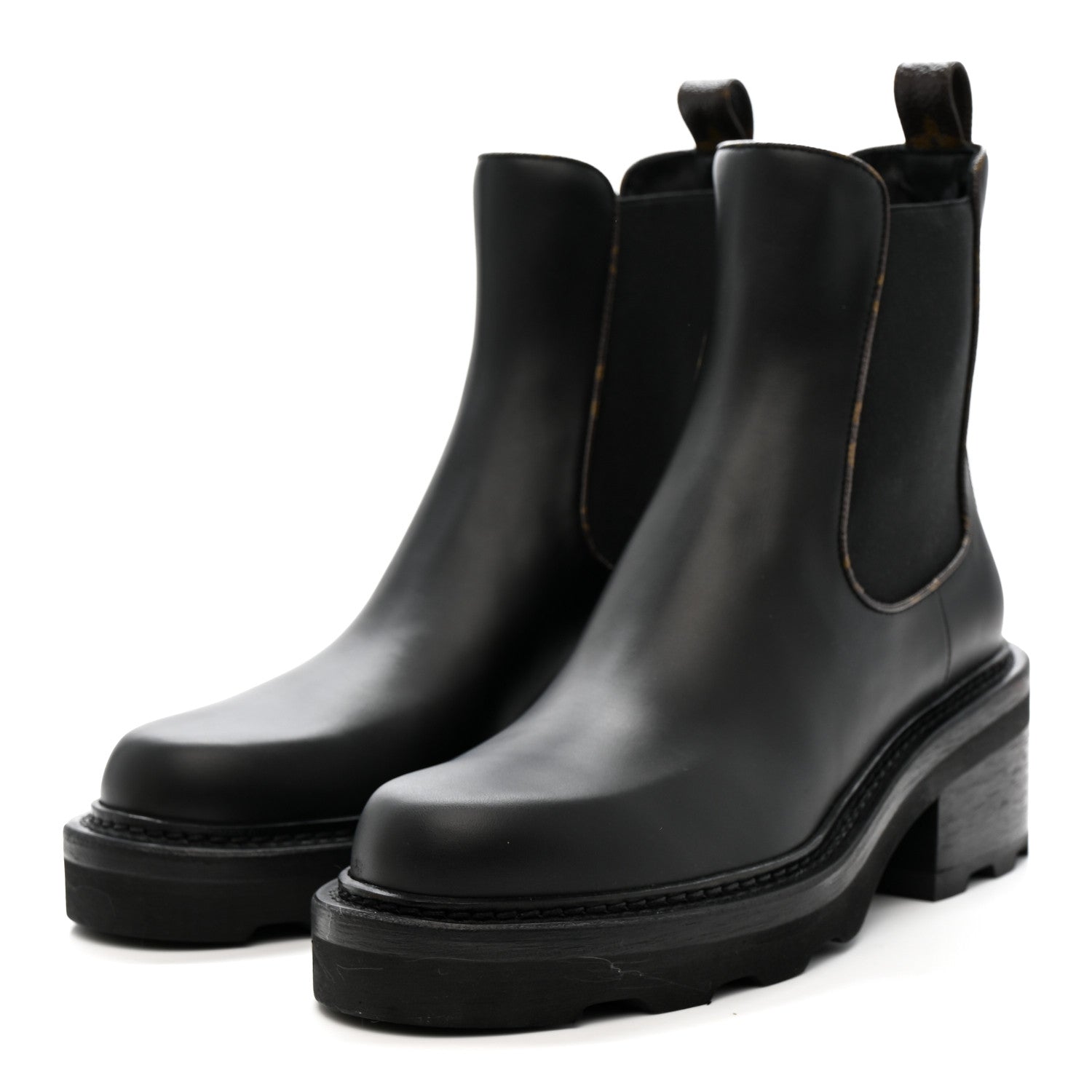 Calfskin Monogram Beaubourg Ankle Boots 38 Black