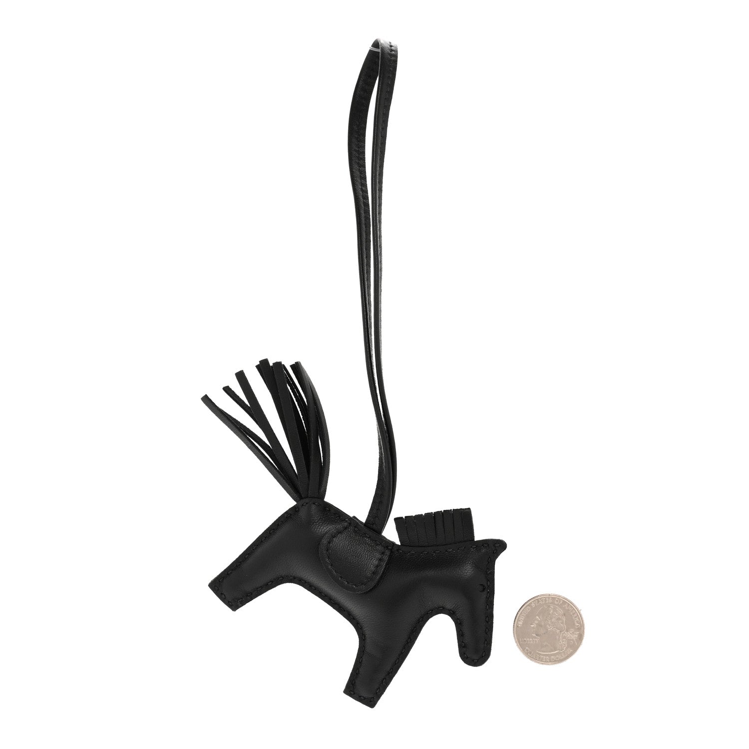 Milo Lambskin Grigri Rodeo Horse Bag Charm PM So Black