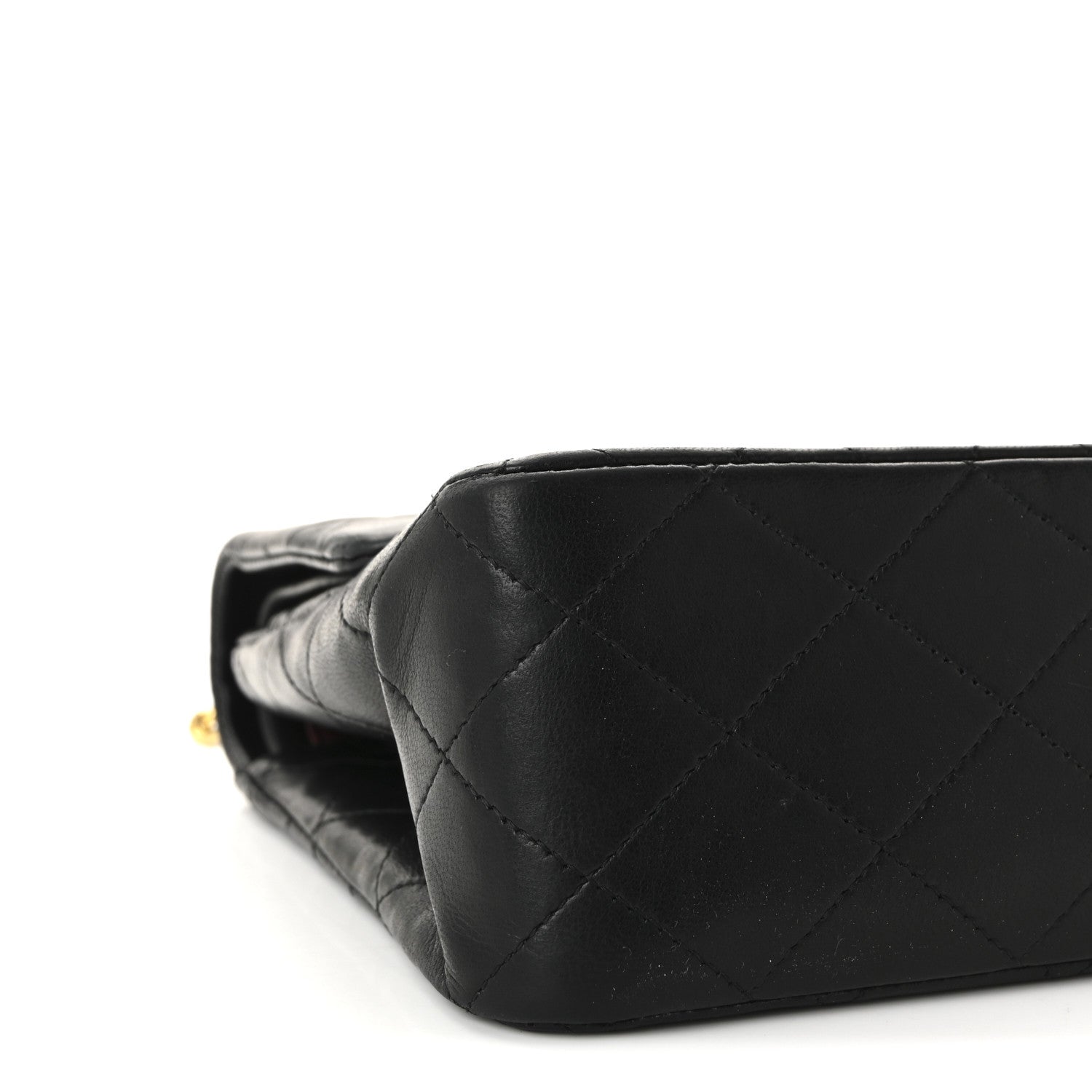 Lambskin Quilted Medium Double Flap Black