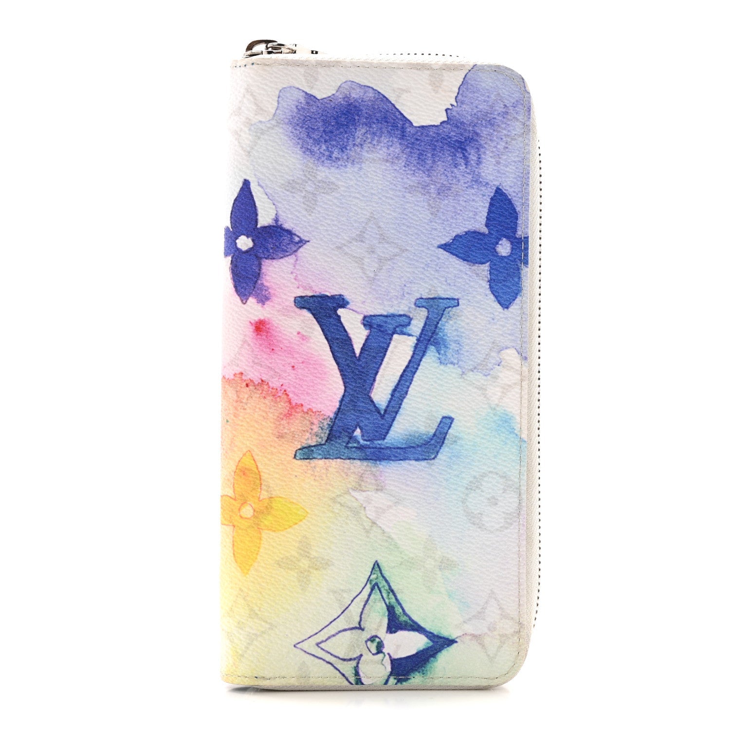 Monogram Watercolor Vertical Zippy Wallet