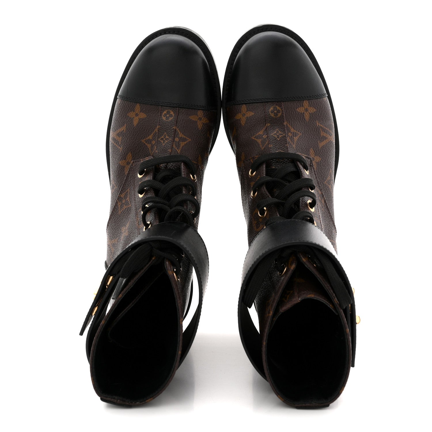 Calfskin Monogram Wonderland Flat Ranger Boots 39 Black