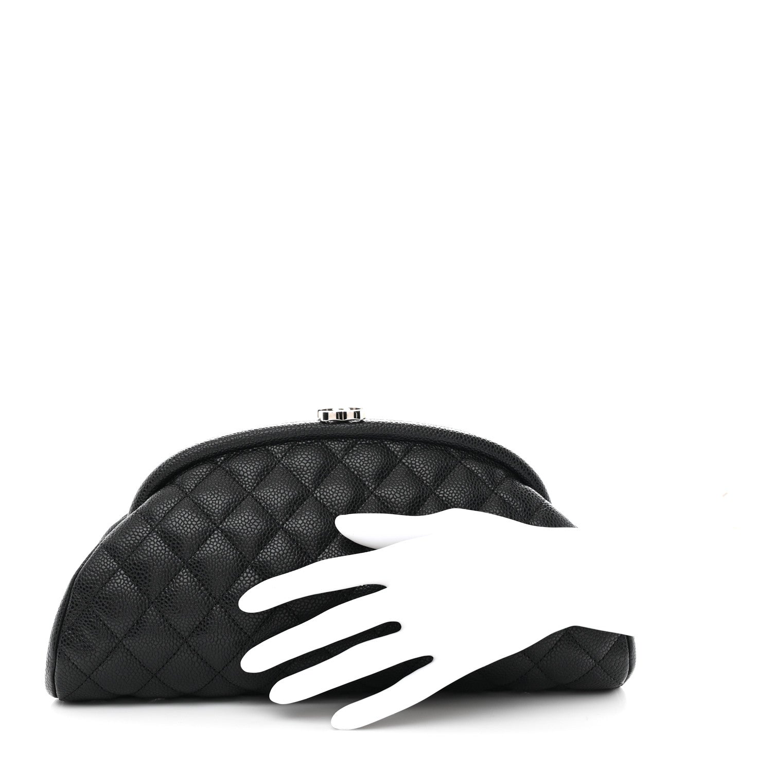 Caviar Quilted Timeless Clutch Black