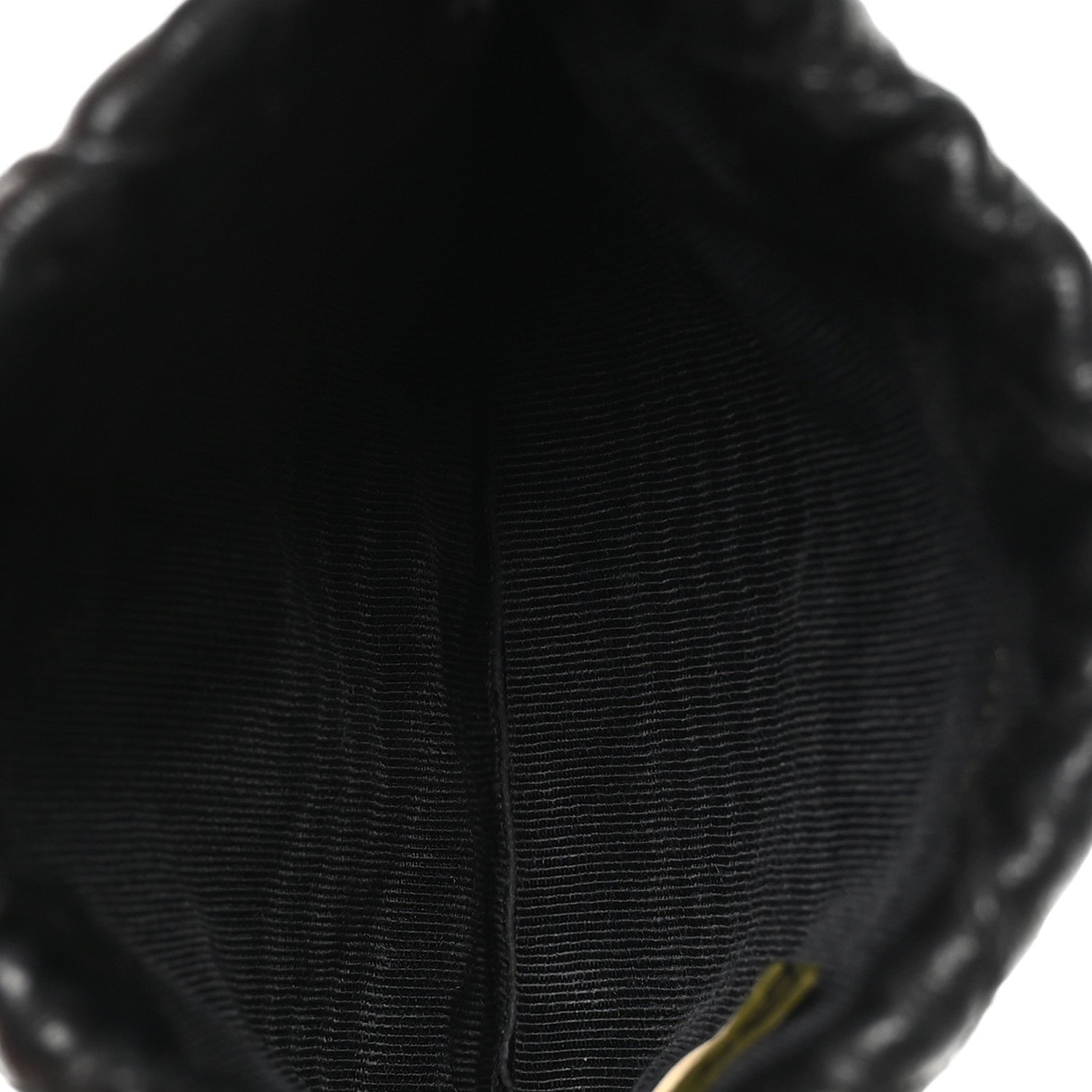 Calfskin Quilted Drawstring Pouch Black