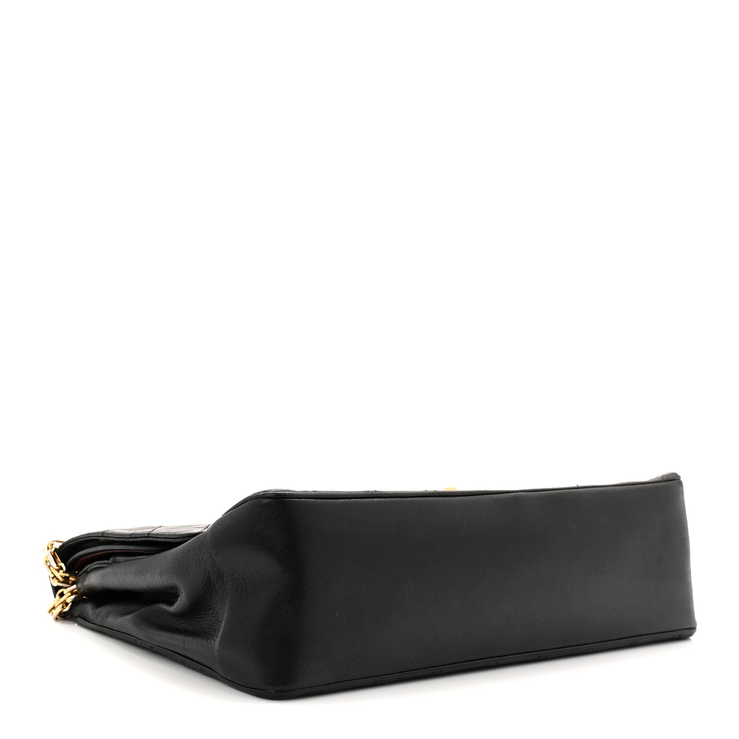 Lambskin Quilted Medium Double Flap Black