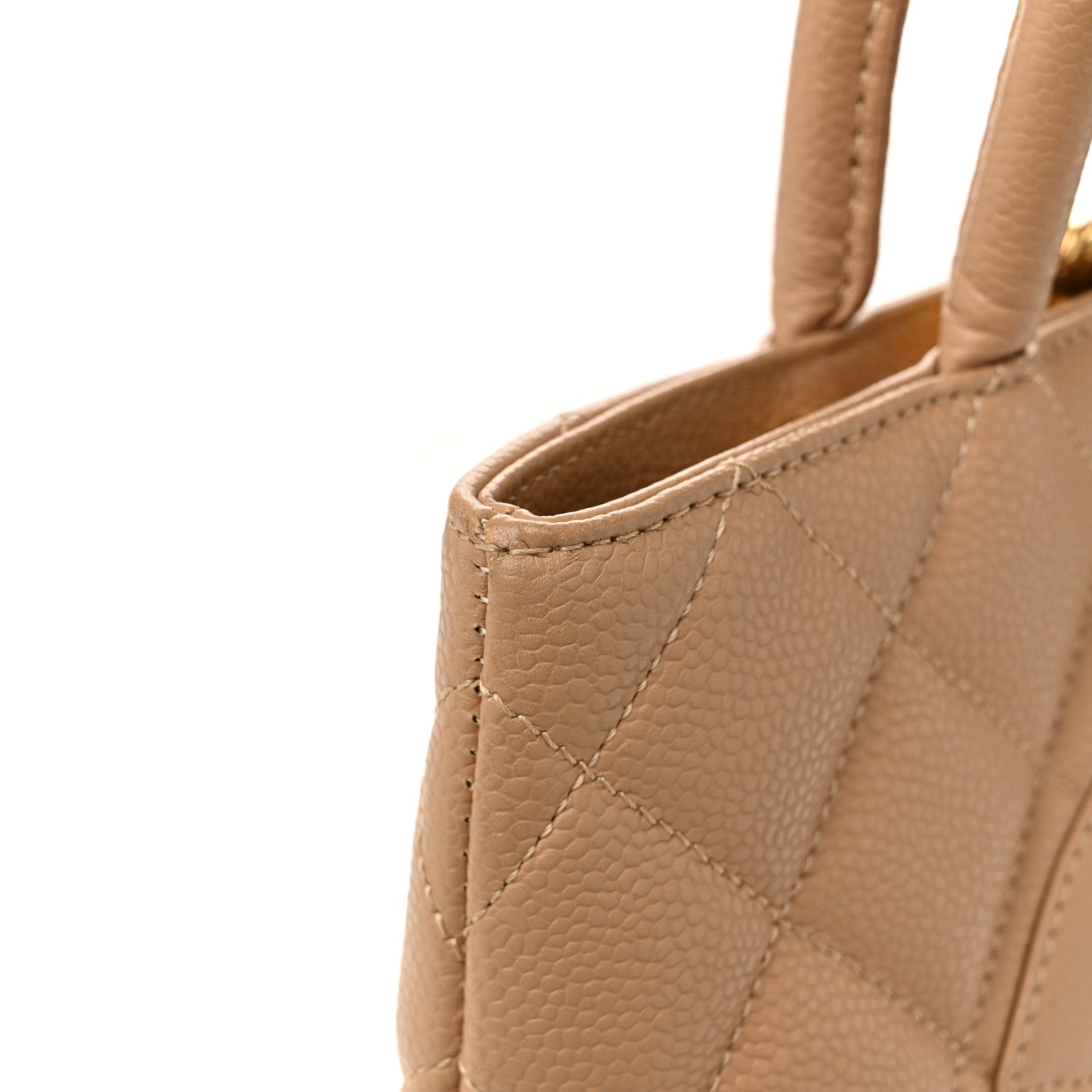 Caviar Quilted Medallion Tote Beige