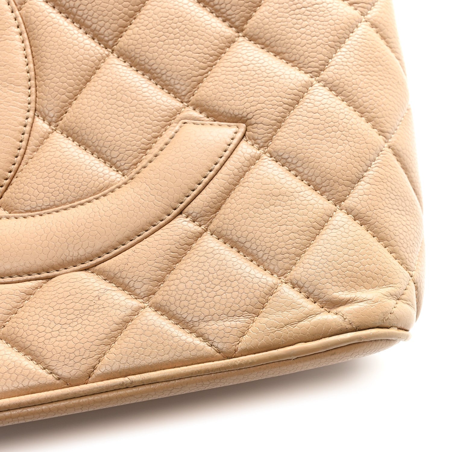 Caviar Quilted Medallion Tote Beige