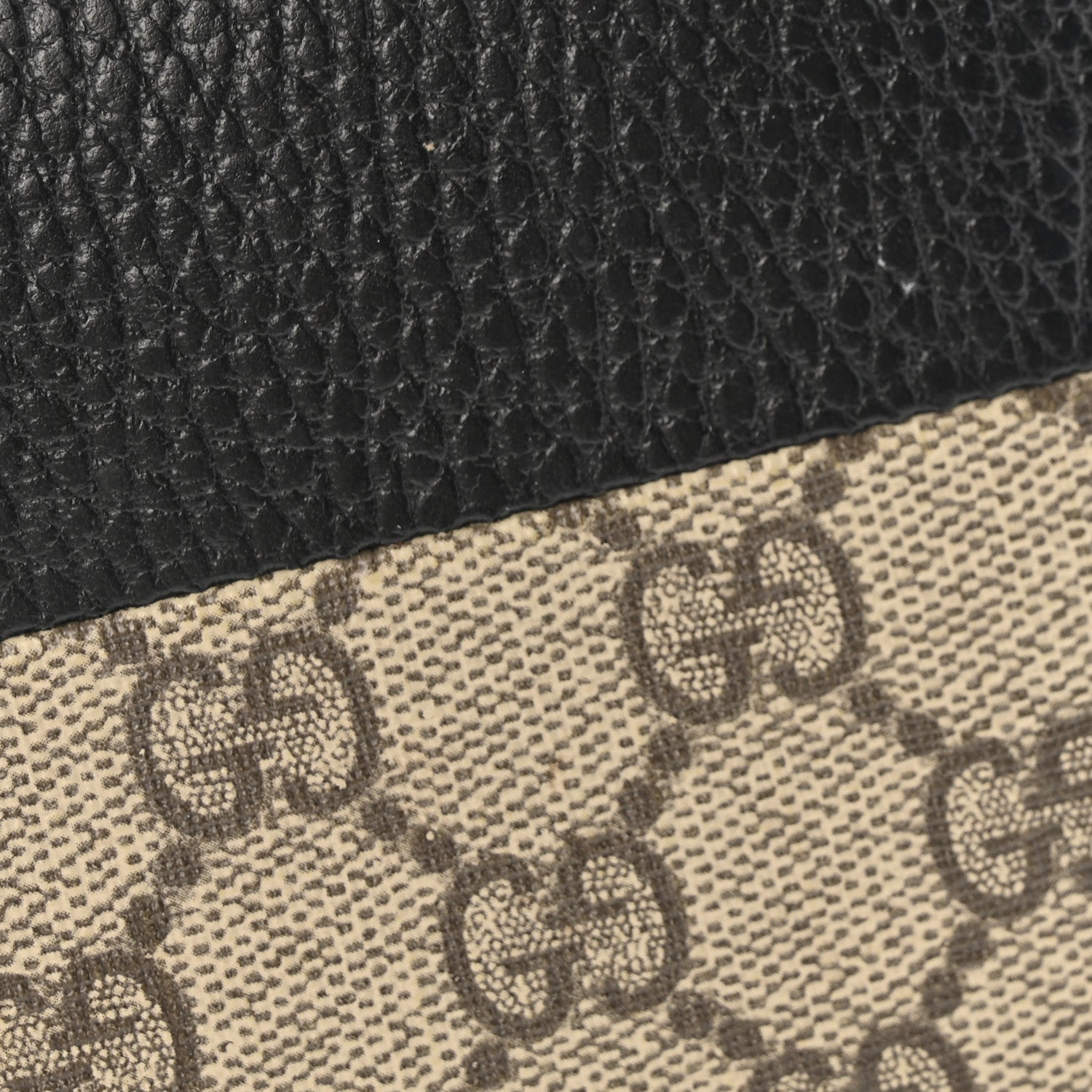 Dollar Calfskin GG Supreme Monogram GG Marmont Zip Around Wallet Black Beige Ebony