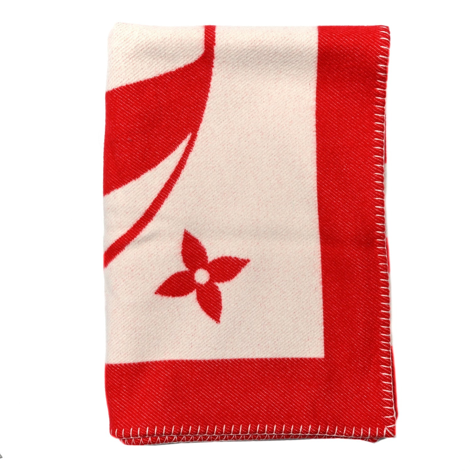 Wool Balloon Plaid Montgolf Blanket Red White