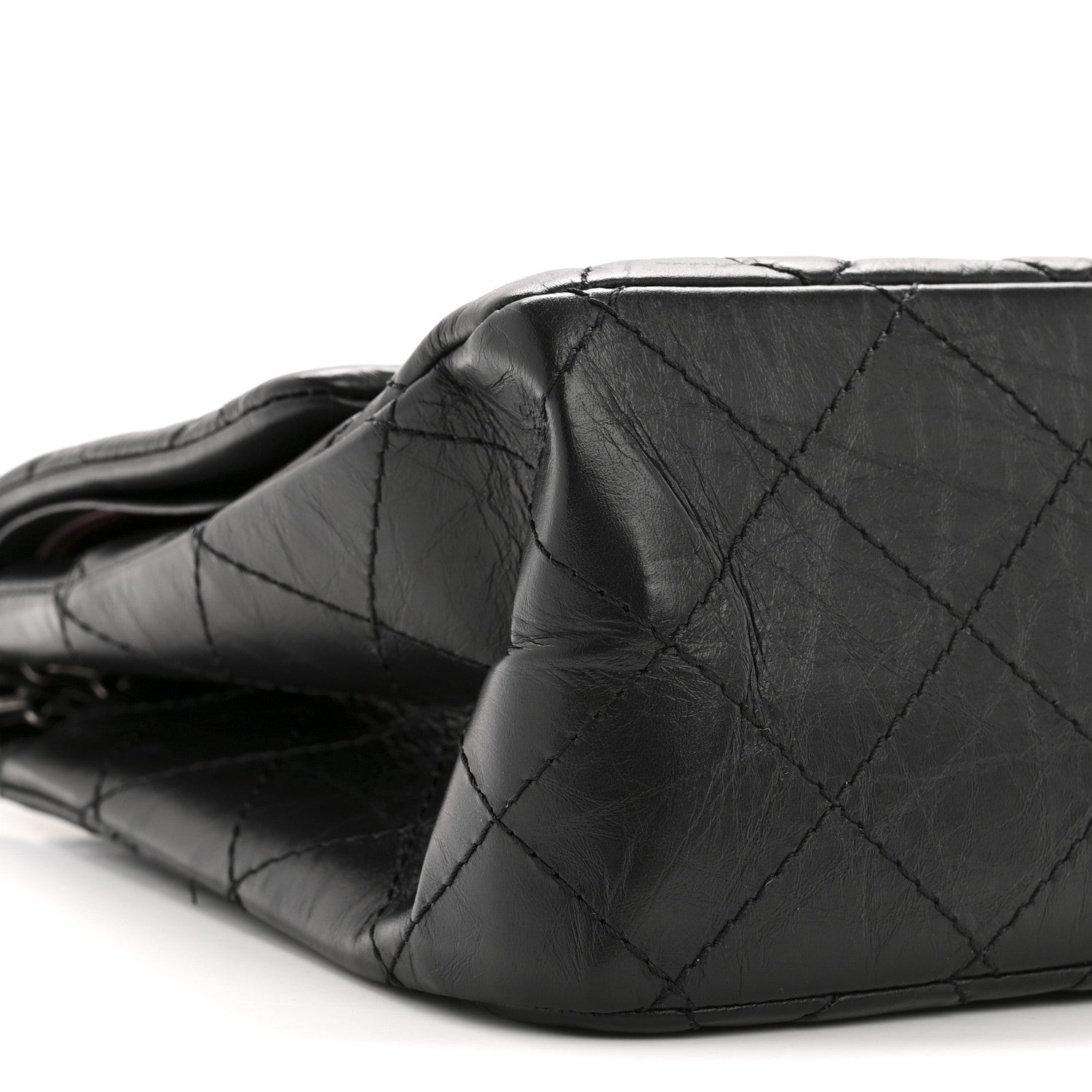 Aged Calfskin Quilted 2.55 Reissue 227 Flap Black