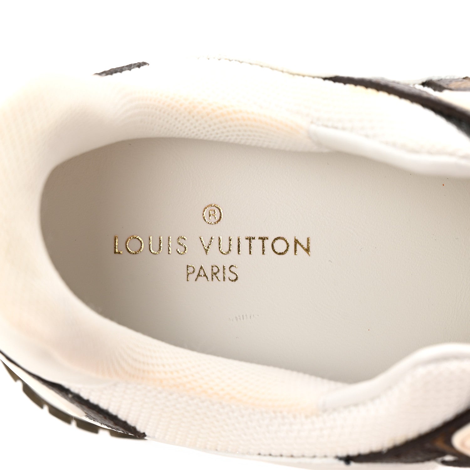 Calfskin Monogram Mesh Run Away Sneakers 37.5 White