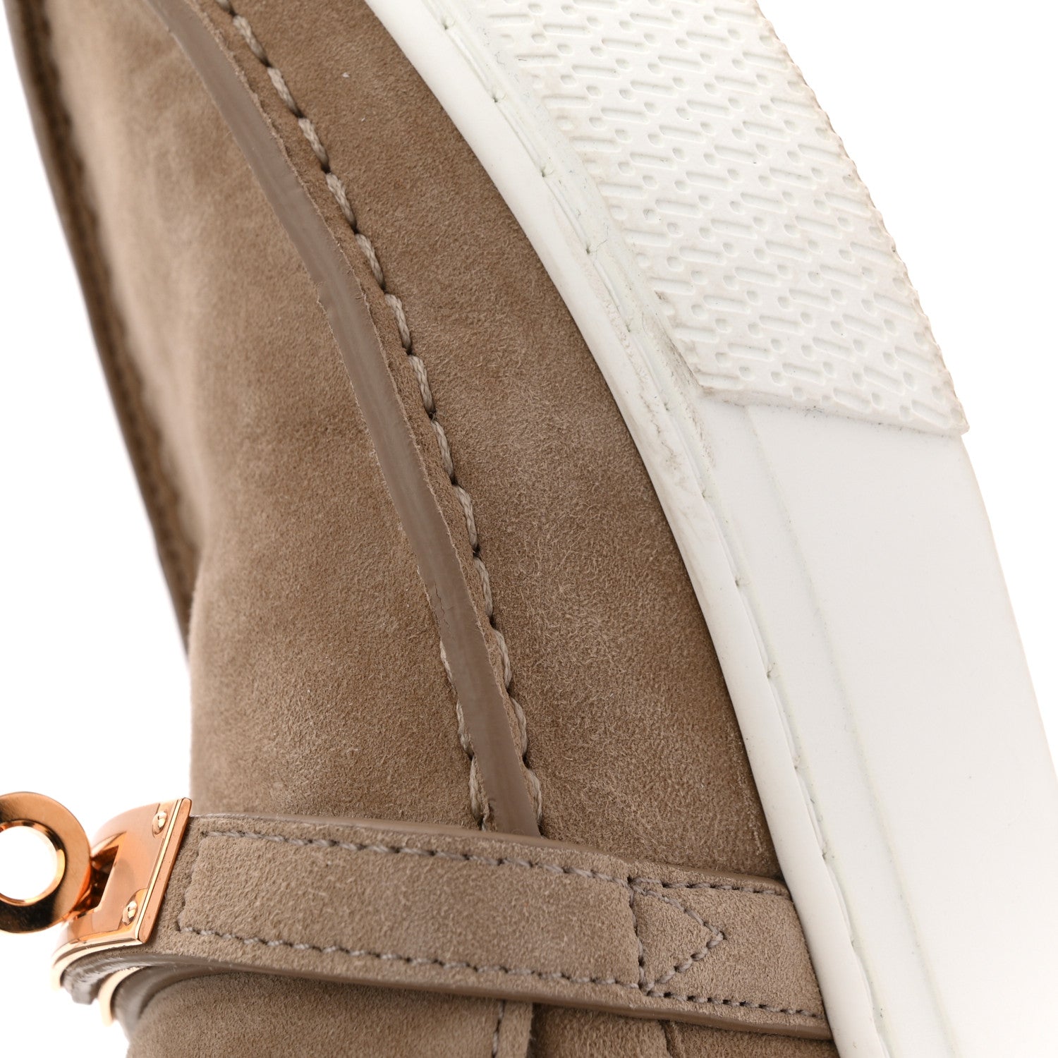 Suede Goatskin Game Slip On Sneakers 38.5 Etoupe