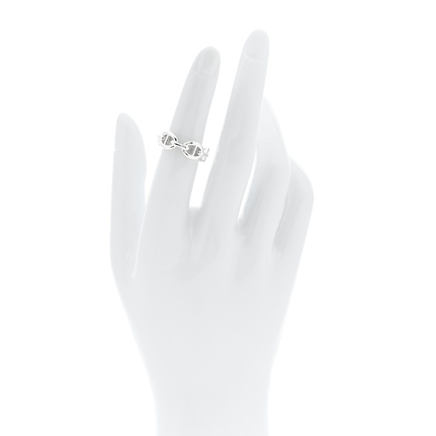 Sterling Silver PM Chaine d'Ancre Enchainee Band Ring 50 5.25