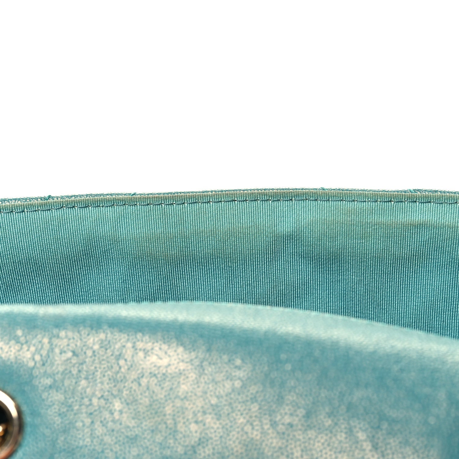 Caviar Chevron Quilted Small Statement Flap Turqouise