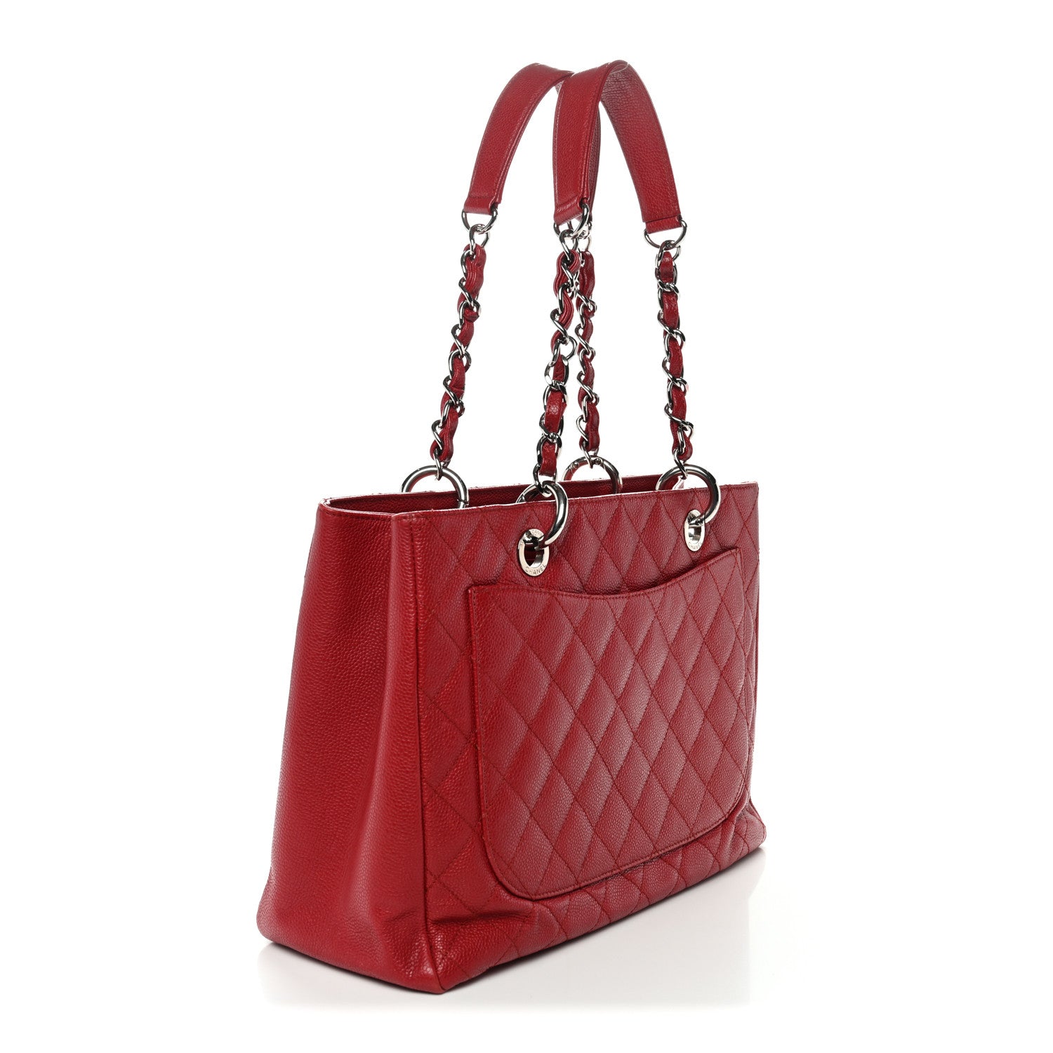 Caviar Quilted Grand Shopping Tote GST Red
