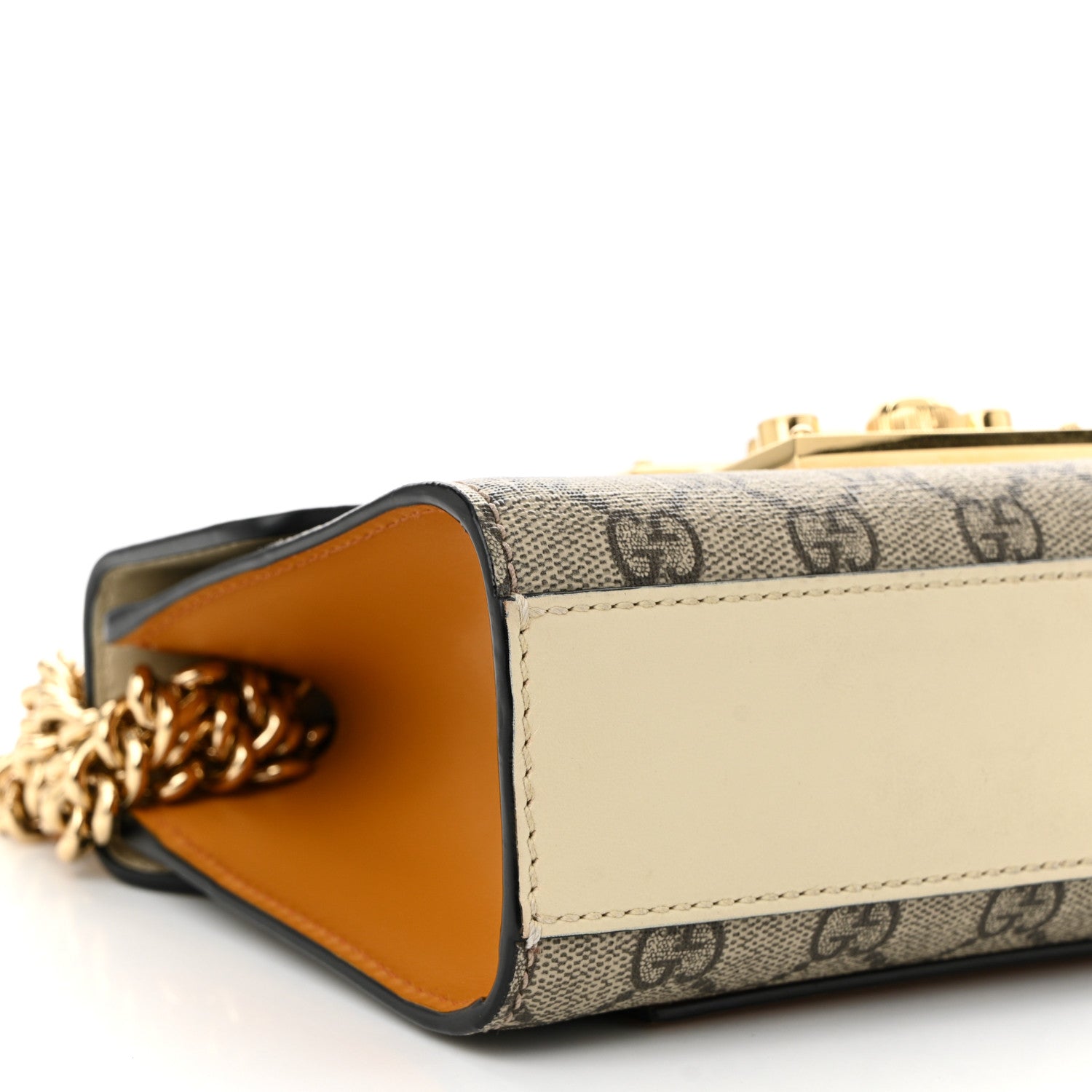 GG Supreme Monogram Calfskin Small Padlock Shoulder Bag Beige Mystic White Sun Oil