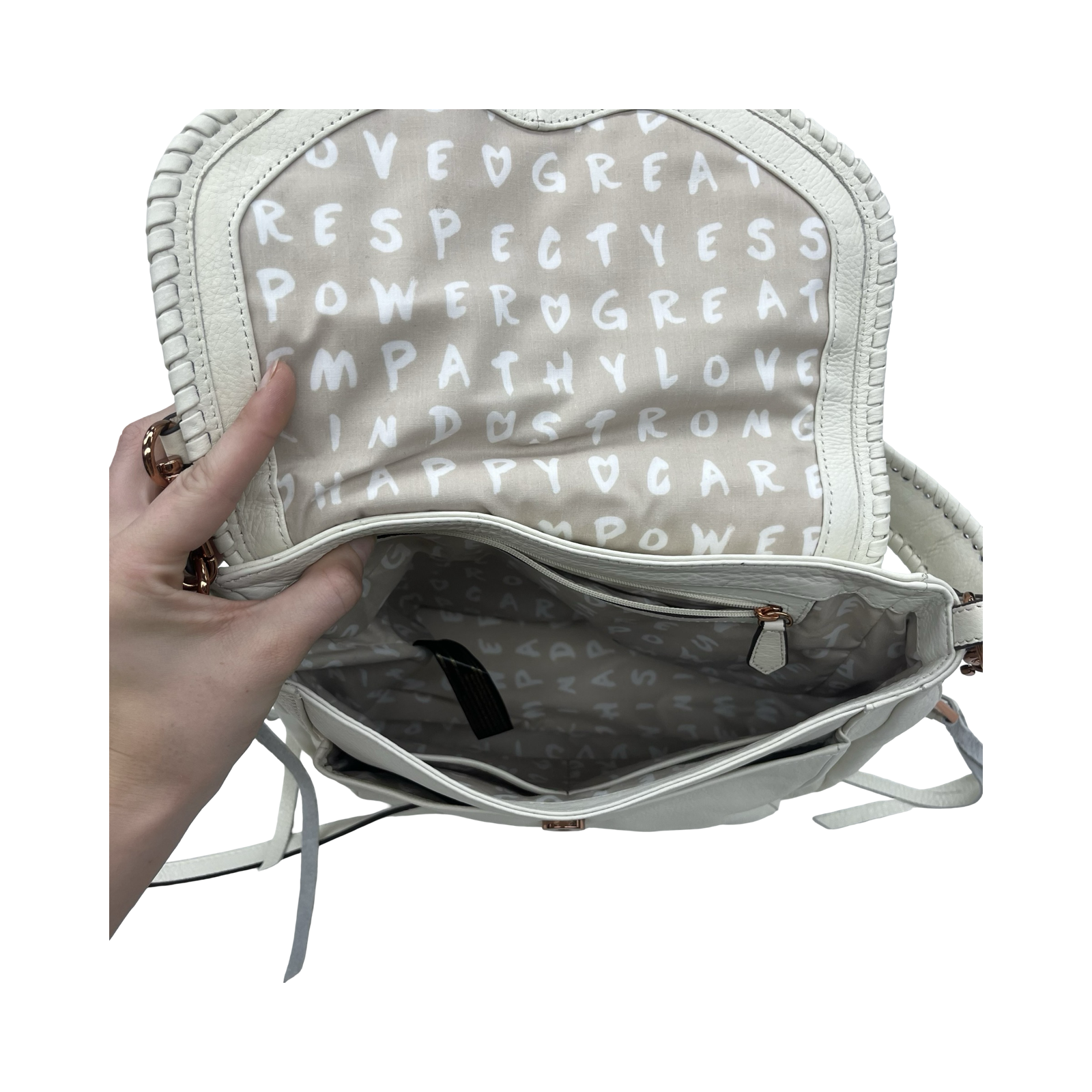 Handbag Leather By Aimee Kestenberg In Cream, Size:Large