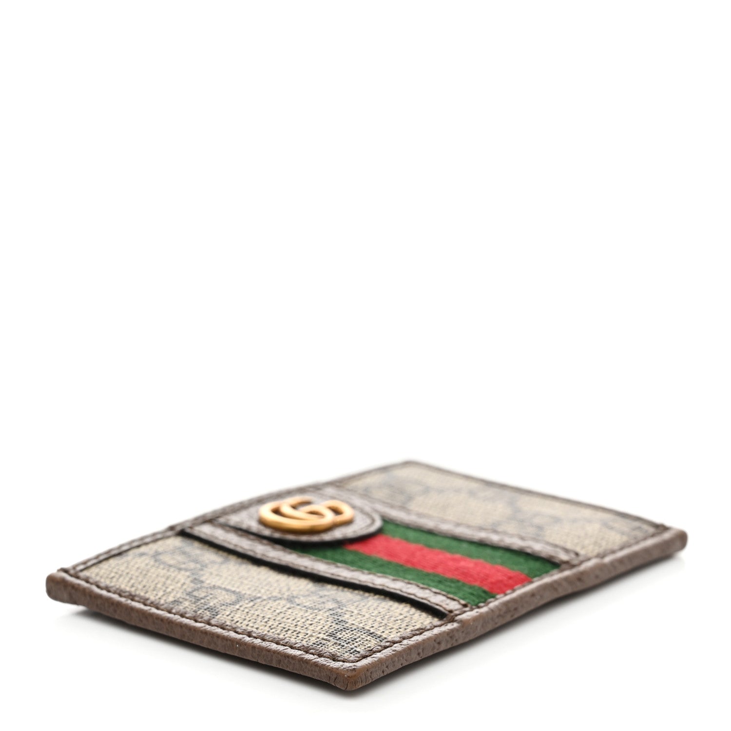 GG Supreme Monogram Ophidia Card Holder Brown
