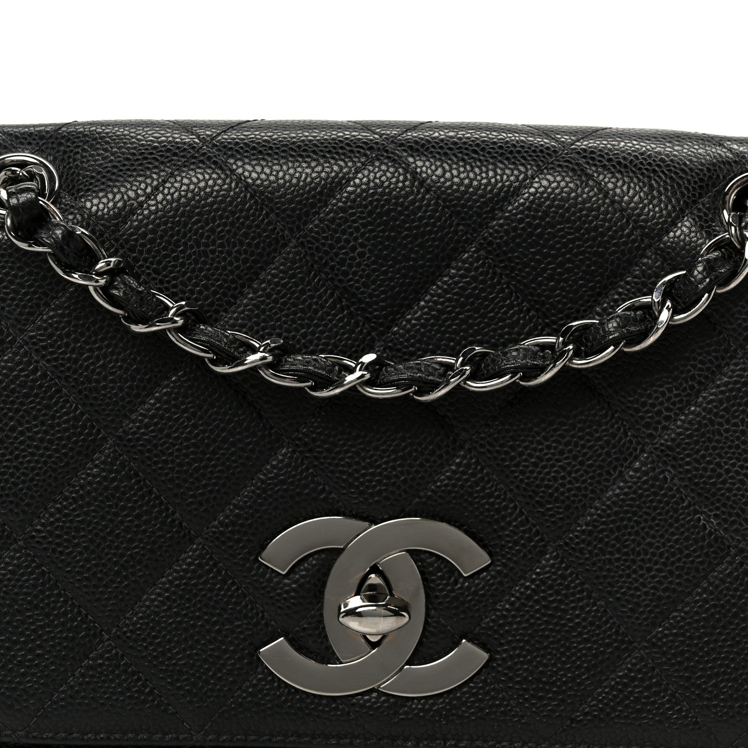 Caviar Quilted Jumbo Single Flap Black