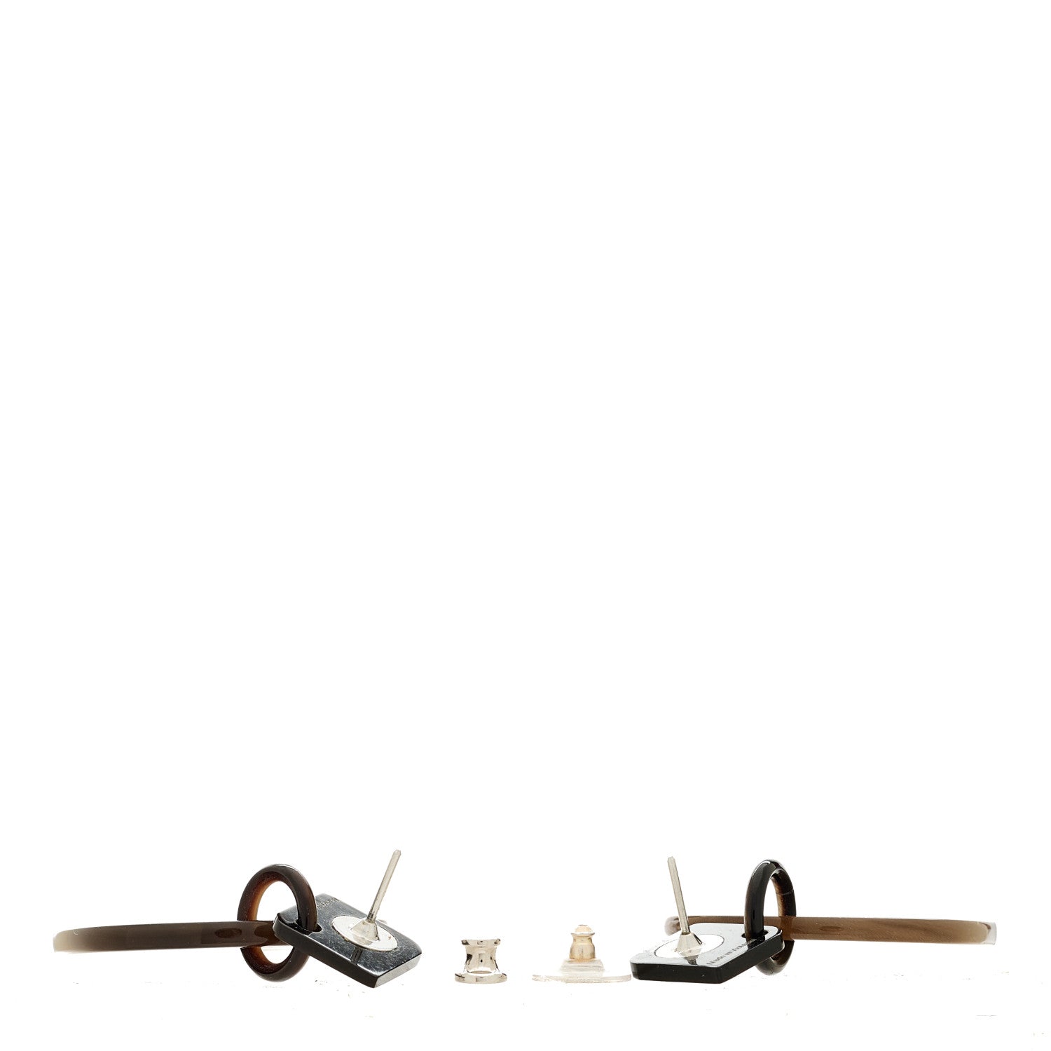 Buffalo Horn Lacquered Wood Isthme Earrings White