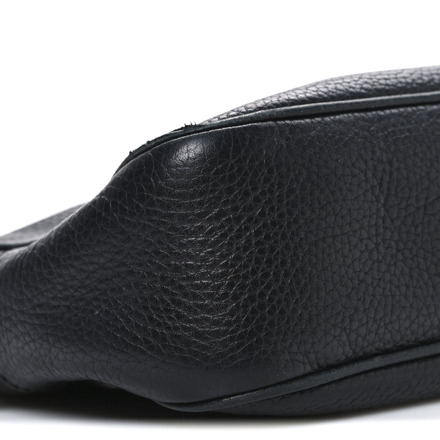 Pebbled Calfskin Small Soho Disco Bag Black