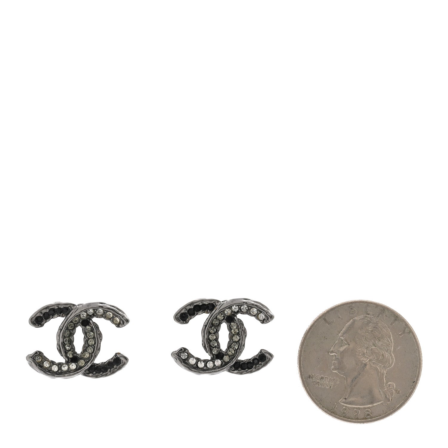 Ruthenium Crystal CC Earrings Black