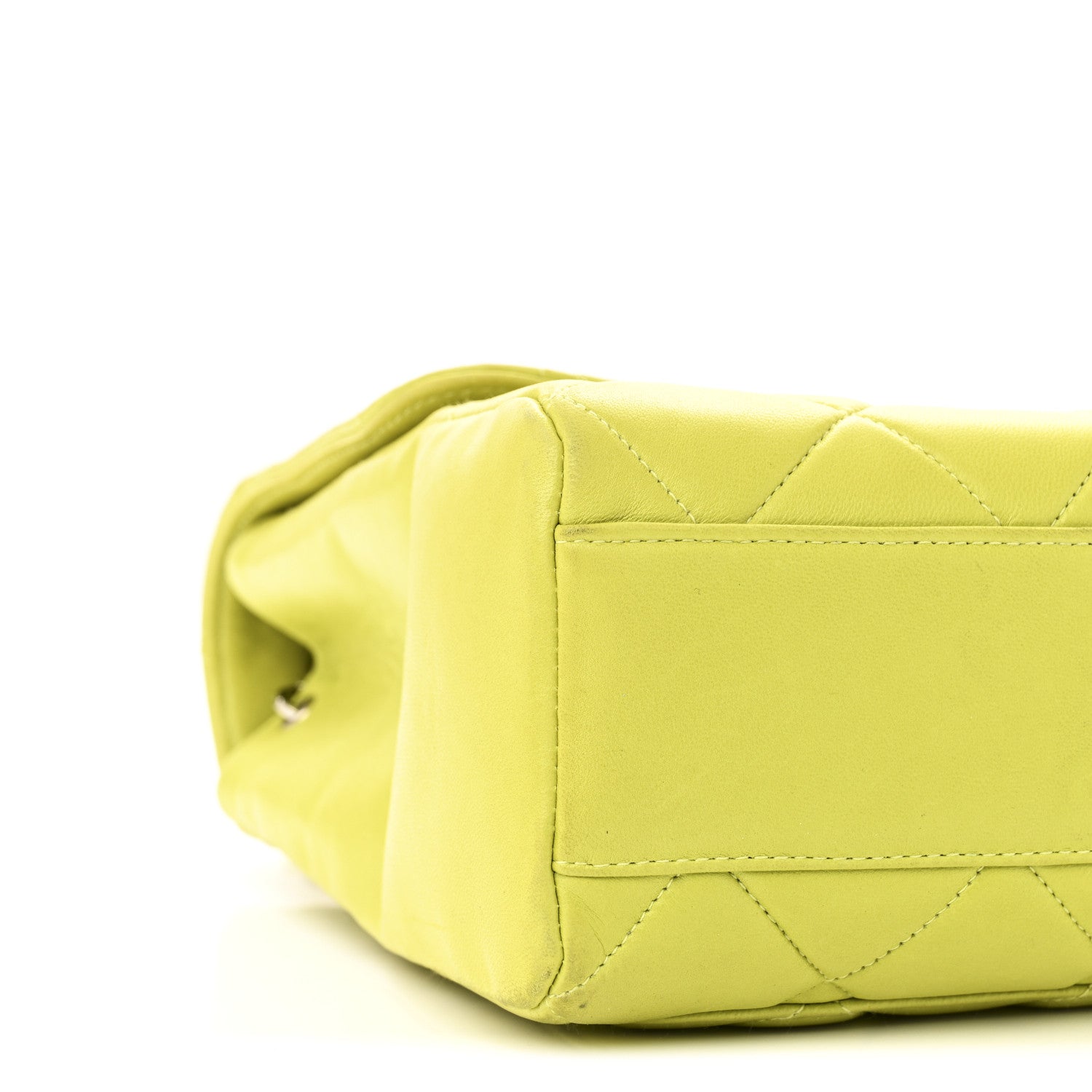 Lambskin Quilted CC Single Flap Green