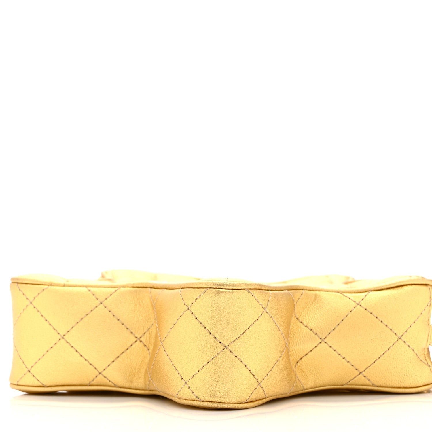 Metallic Lambskin Quilted Walk Of Fame Star Bag Gold