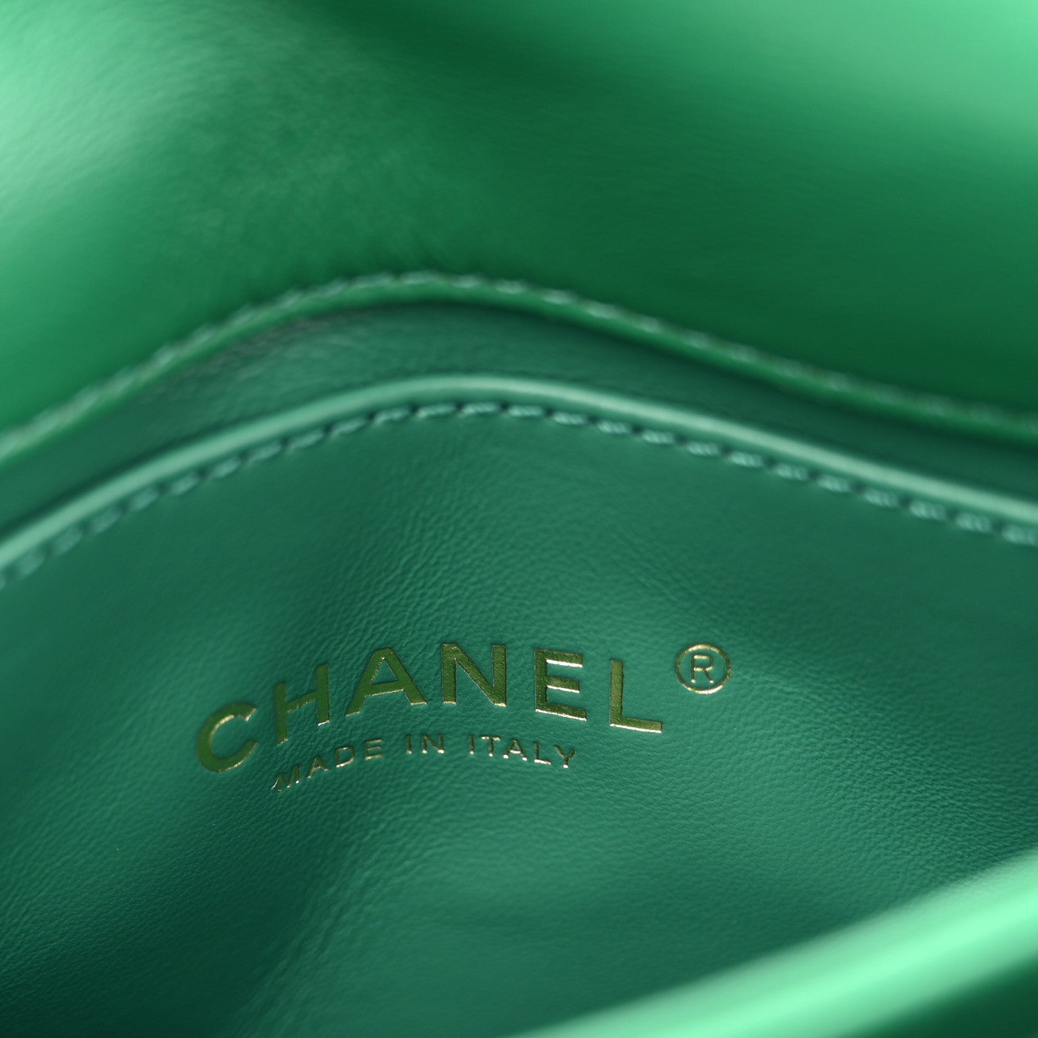 Lambskin Quilted Mini Color Match Flap Green